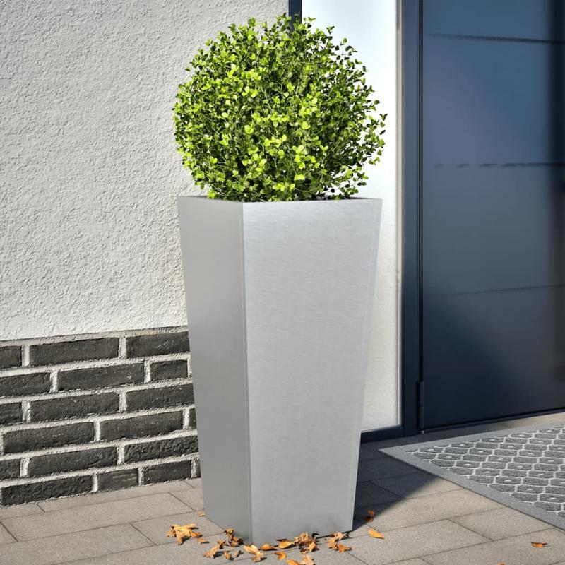 Bloemenrek – Plantenrek – Bloemenstandaard – Plantentafel – Plantenhouder – Gegalvaniseerd Staal – Weerbestendig – Set Van 2 – 35x35x75 cm