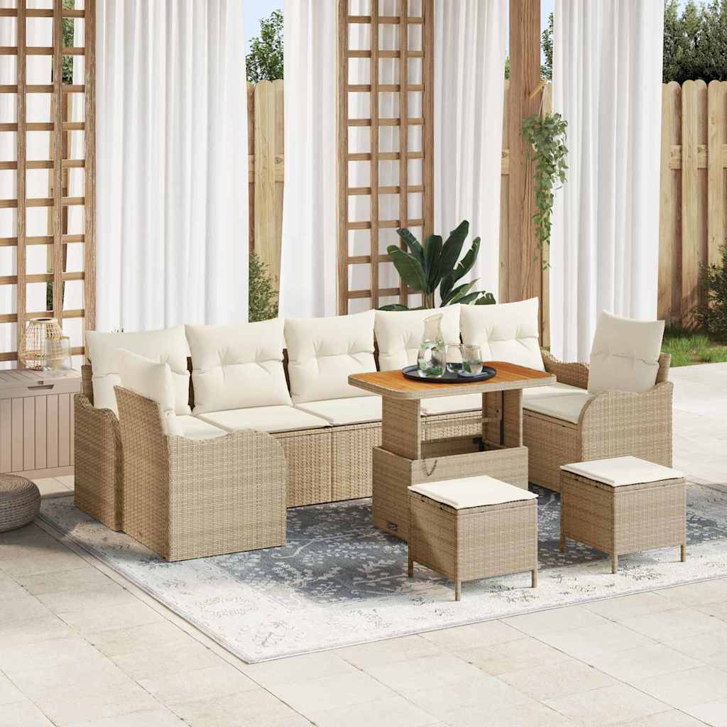 Tuinbank – Buitenbank – Tuinmeubel – Loungesofa – Modular – Weerbestendig – Inclusief Comfortabele Beige Kussens