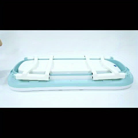 1-Pack Blue Portable Folding Bathtub - Durable PP & TPE Material, 89.99KG Weight Capacity, Rectangular Design for RVs, Hotels, Bathrooms, Patios - Space-Saving Foldable Tub with Drain Plug & Modern Style