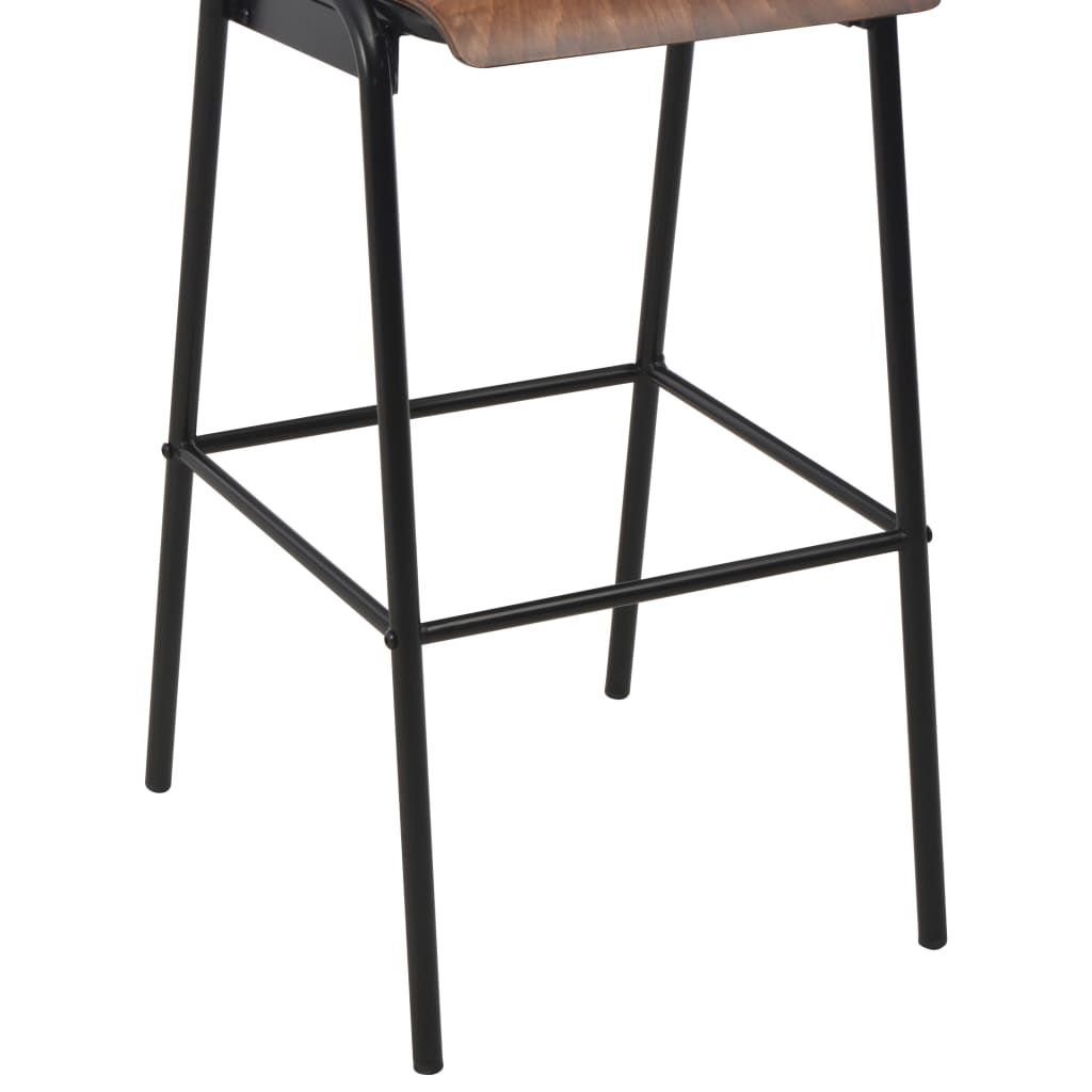Barstoel – Barkruk – Barkrukken – Barstoelen – Kruk – Set van 2 – Massief Multiplex Zitting – Gepoedercoat Stalen Onderstel