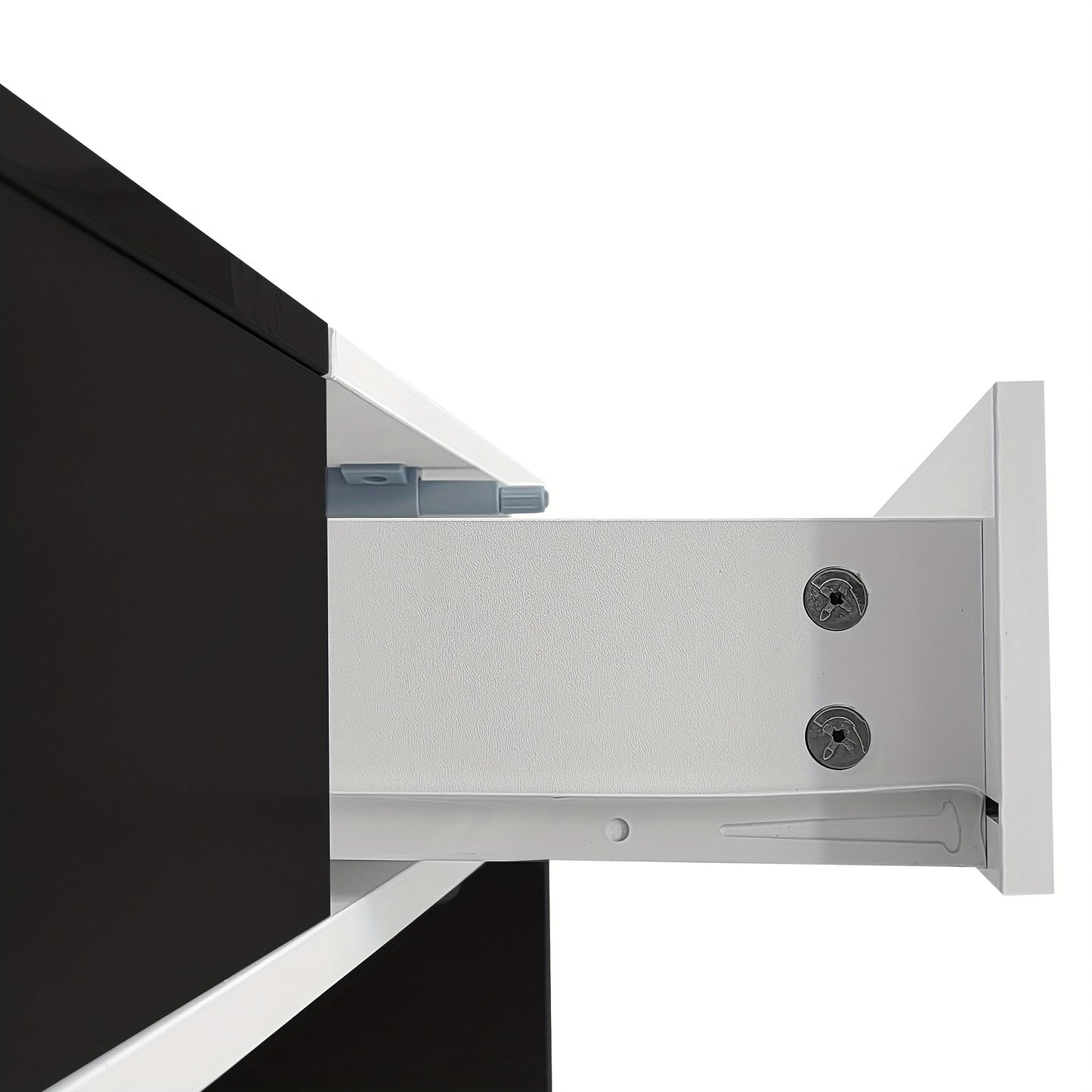 Modern Coffee Table with 2 Drawers - Black And White Design, Storage Space, High Gloss Table Top, 100cm Long