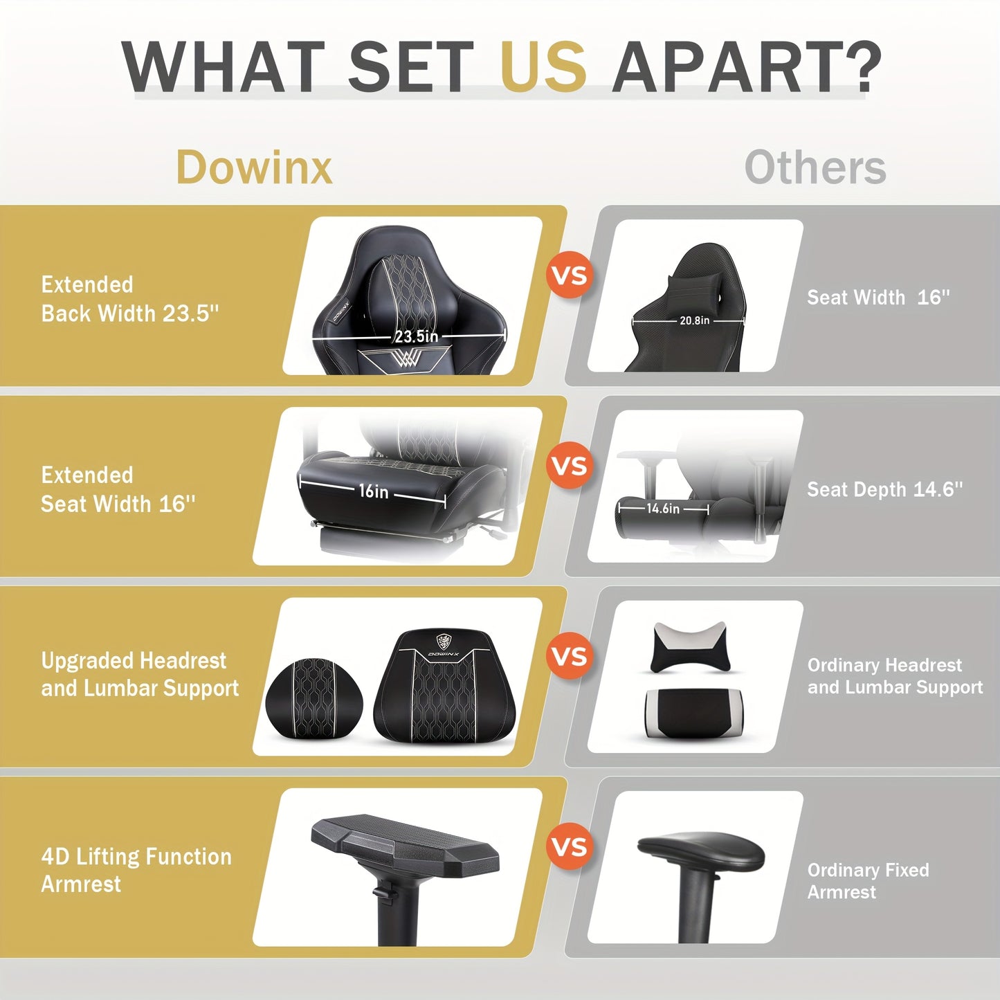Gamingstoel – Bureaustoel – Gamestoel – Werkstoel – Ergonomisch – 4D Verstelbare Armleuningen – Uitschuifbare Voetensteun - Zwart