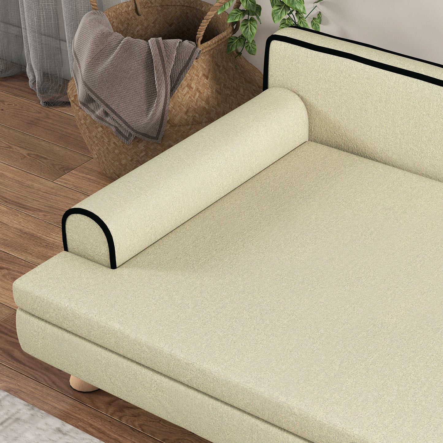 Hondenbank – Huisdieren Sofa – Dierenbed – Dog Bed – Kattenbank – Scandinavisch Design – Afneembare Kussen – 100x62x32 cm Beige