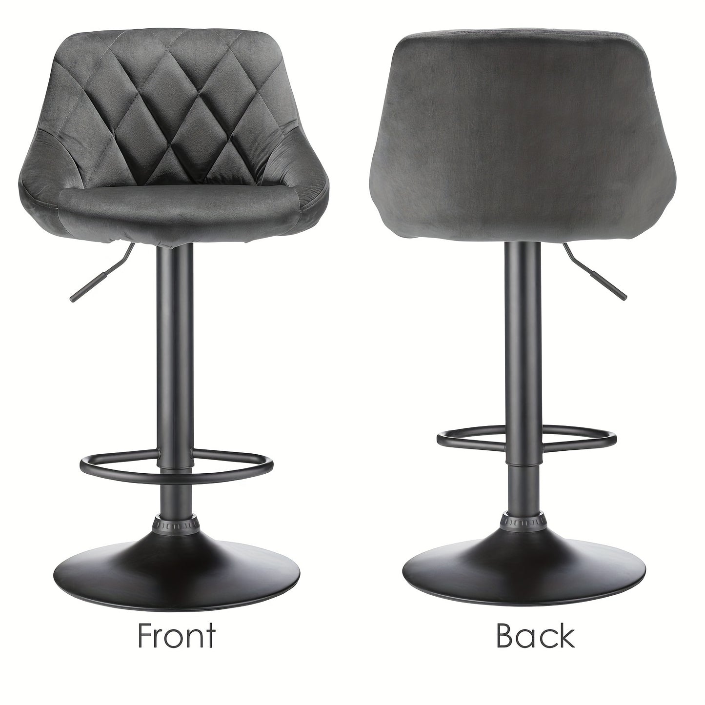Barstoel – Barkruk – Barstoel Kruk – Barkrukken – Barstoelen – Set Van 4 – Fluwelen Bekleding – Draaibaar Metalen Onderstel