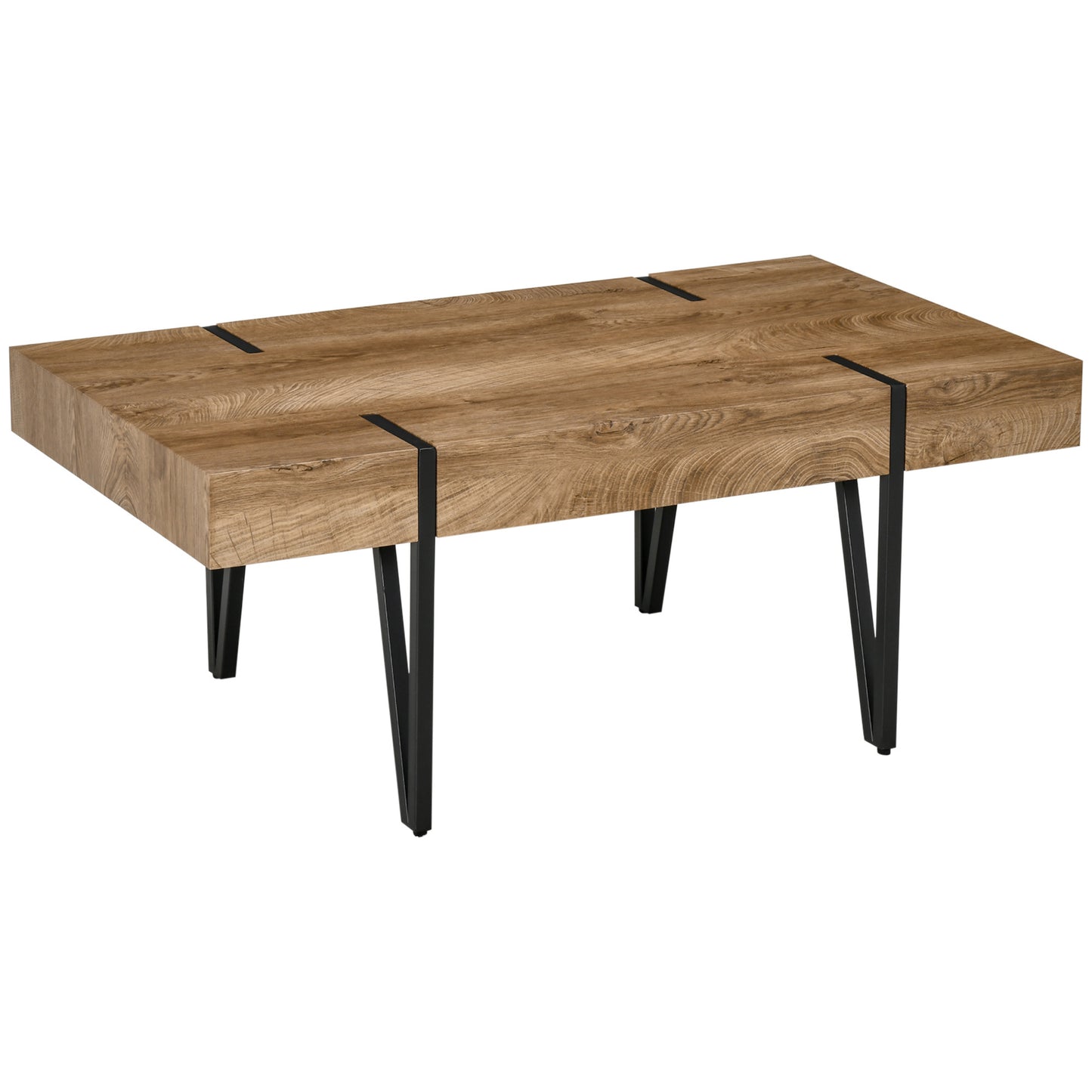Salontafel – Koffietafel – Bijzettafel – Woonkamertafel – Industrieel Tafeltje – Zwart-Bruin – 105x60x42 cm – Robuust Industrieel Design