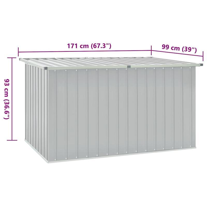 Tuinkist Opslagbox – Tuinkast Tuinbox Opbergbox Gartenbox – Grijs – 171x99x93 cm – Stevig Composietmateriaal – Ruime Buitenopslag