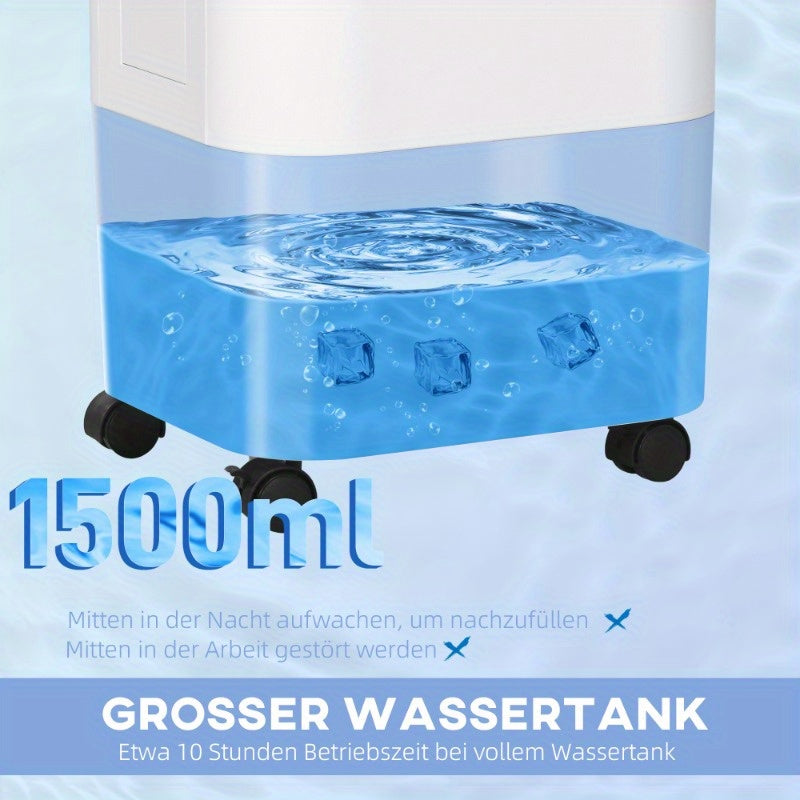 Mobiele Airco – Draagbare Airconditioner – Koelventilator – Luchtbevochtiger – Compact Design – 15L Waterreservoir – Timerfunctie
