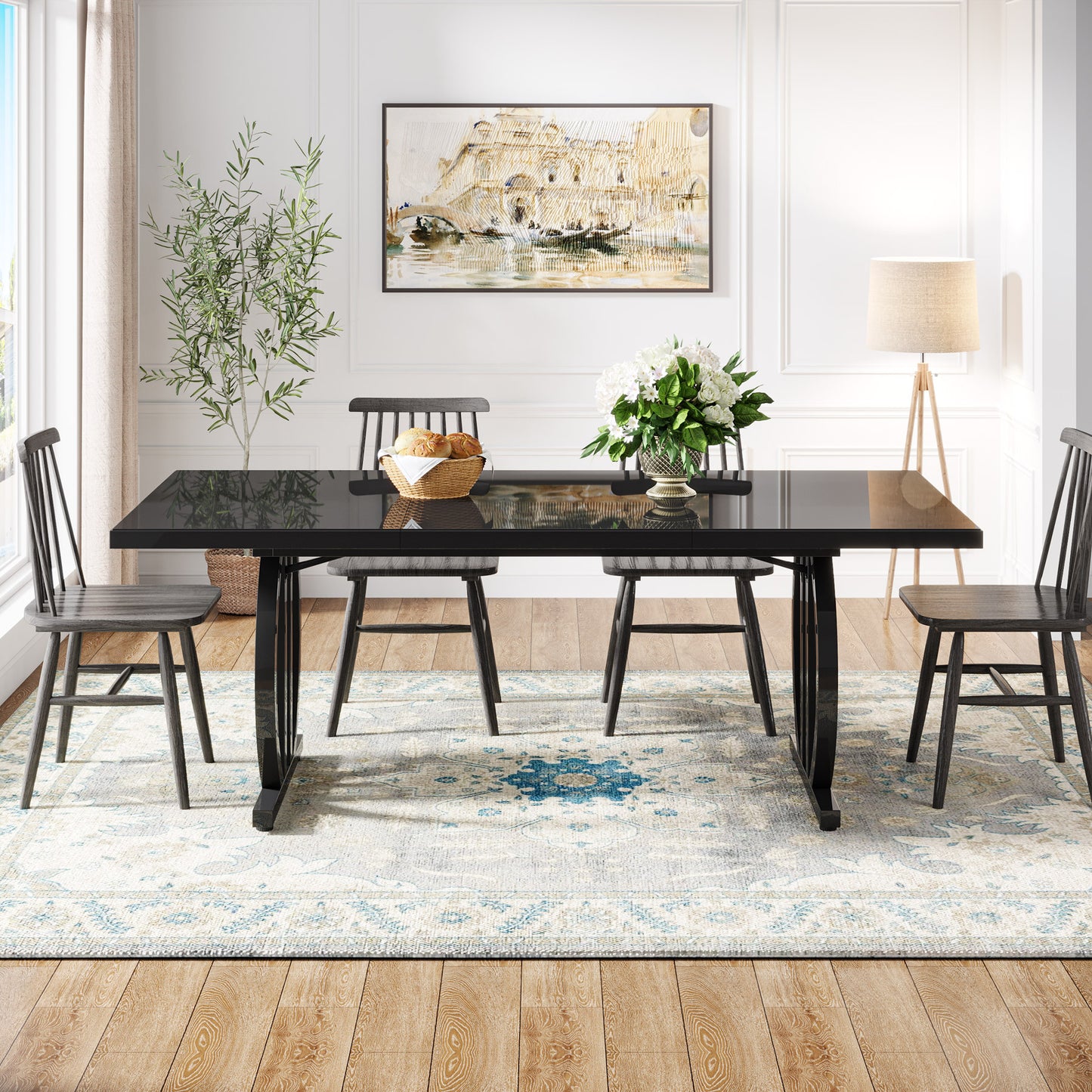 Console Tafel – Sidetable – Haltafel – Sofa Tafel – Smalle Tafel – Wit – Ronde Bloemvormige Voet – Stijlvol & Stevig Houtcomposiet – Compact 100x30x79 cm