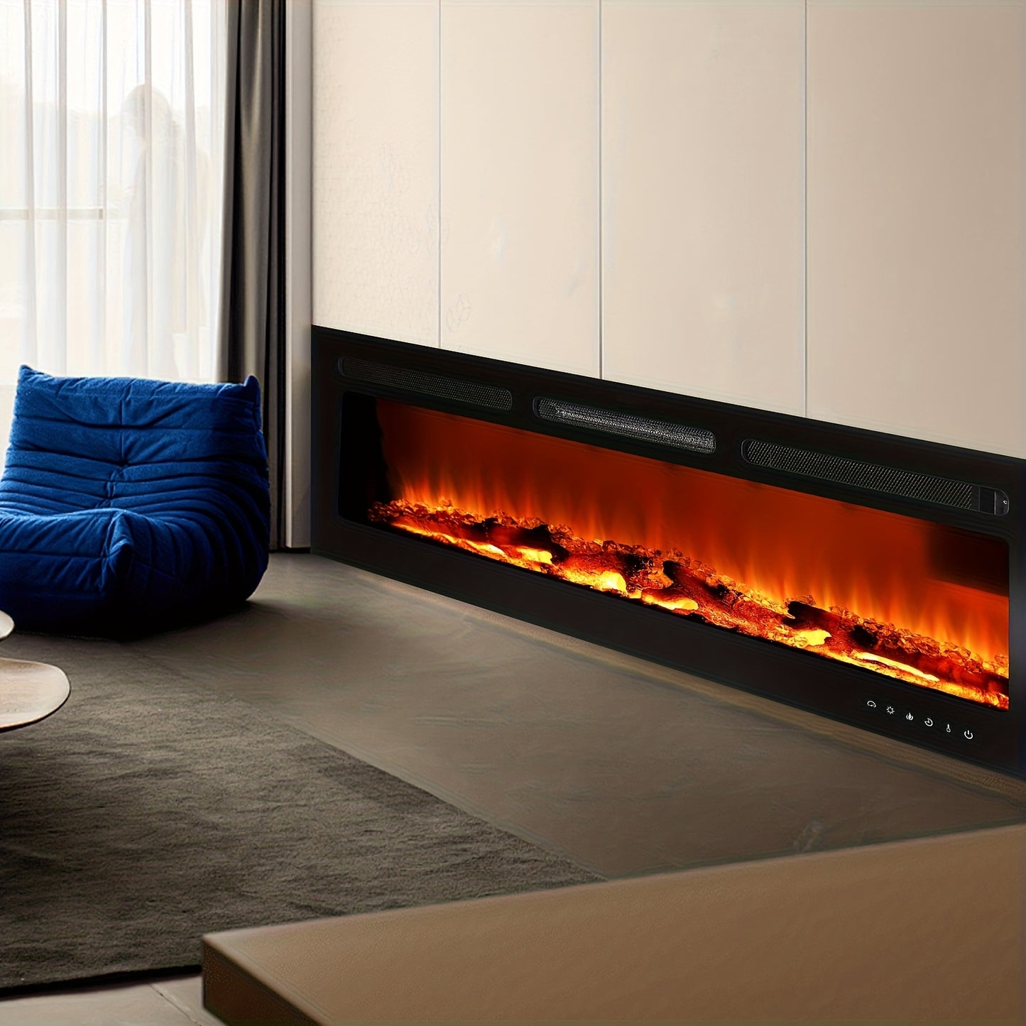 Elektrische Haard – Sfeerkachel – Wandhaard – Inbouwhaard – Vrijstaande Haard – 2000W Verwarming – Realistische 3D Vlammen Met Timer