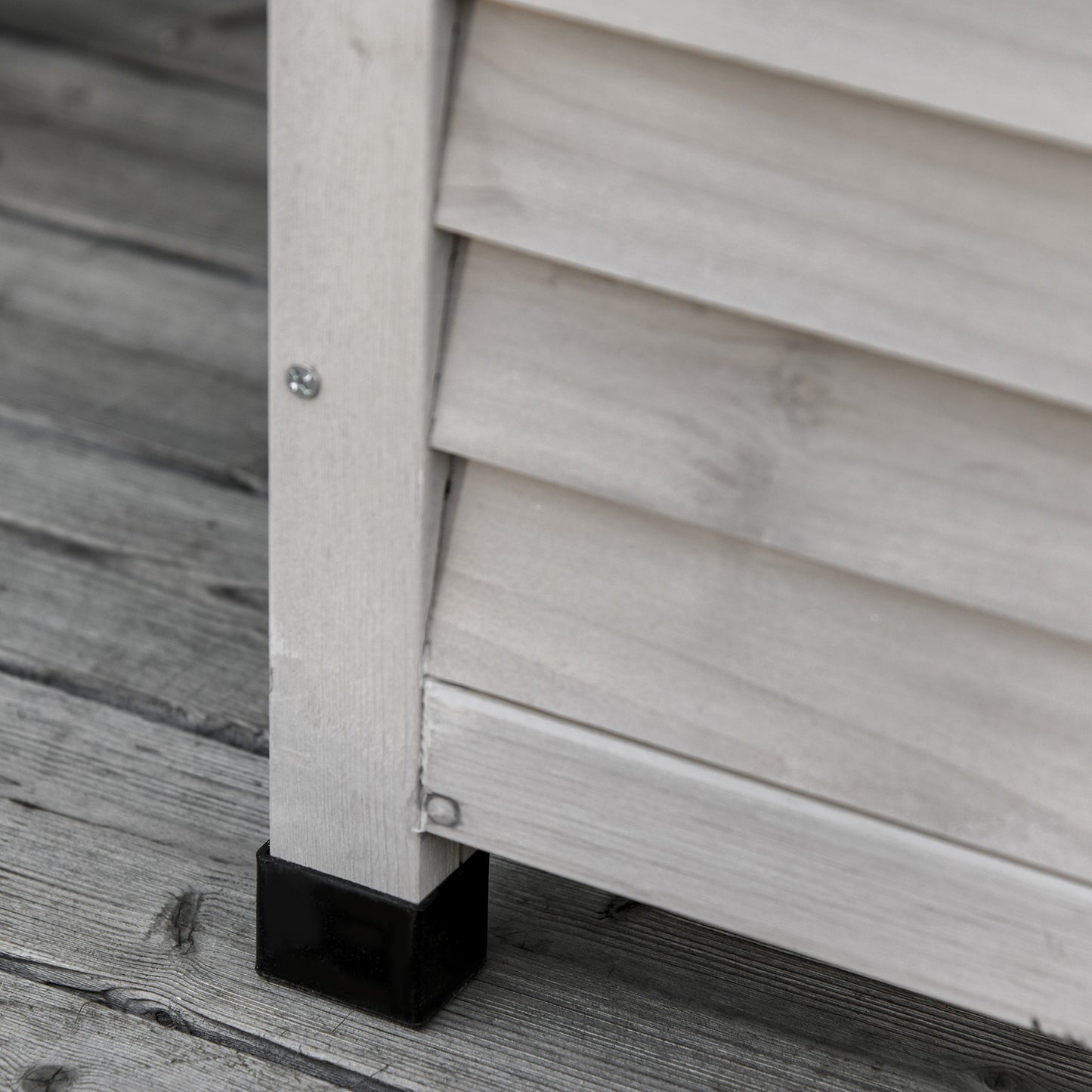 Weather-Resistant, Breathable Garden Box, Cushion Storage Box, Spruce Wood, Gray, 127 x 56 x 60 cm