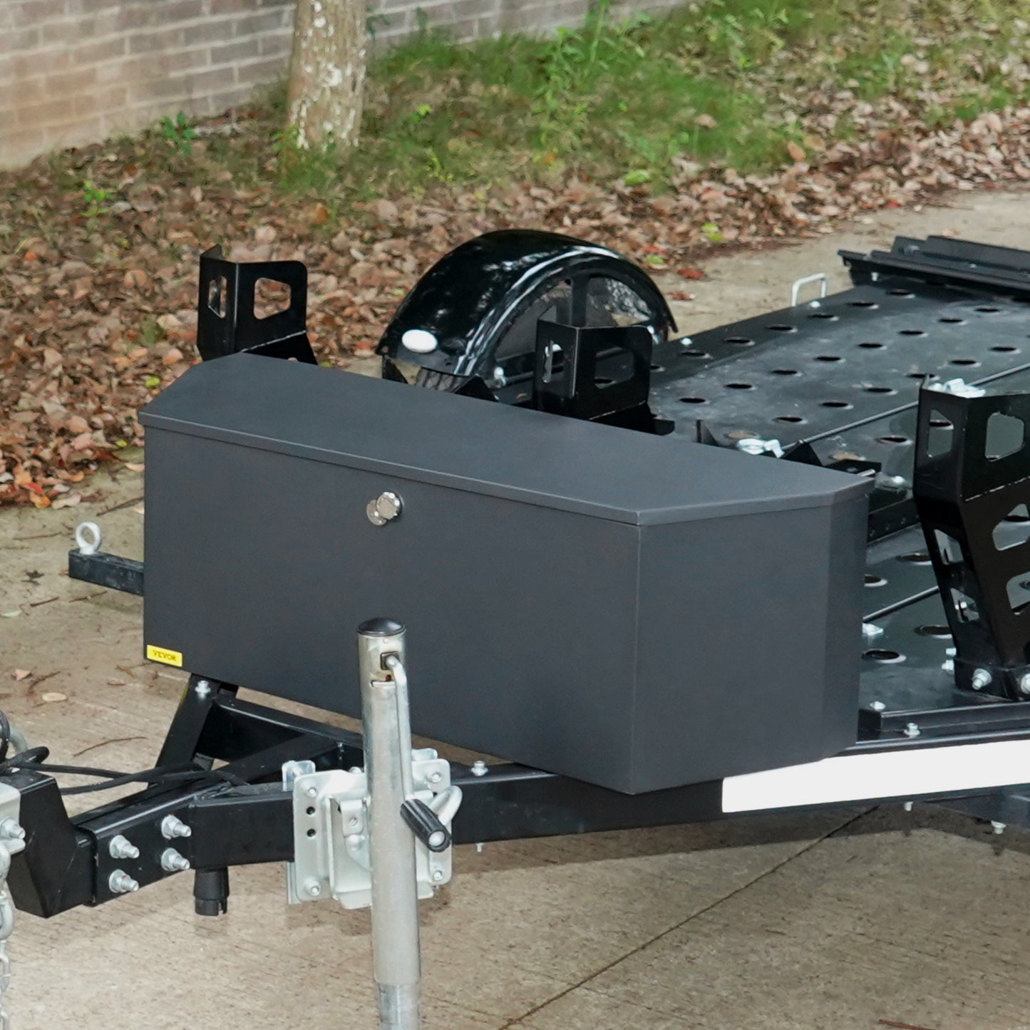 Gereedschapskist Aanhanger – Opbergbox Trailer – Trekstang Kist – Opslagbox Gereedschap – Carbonstaal – Slot Met Sleutels – 91 x 30 x 30 cm – Weerbestendig