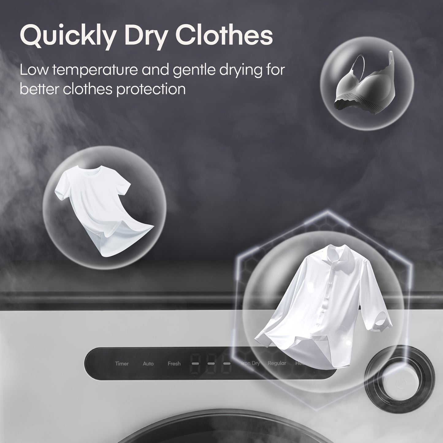 Wasdroger – Tumble Dryer – Ventilatiedroger – Droogkast – Compacte Droger – 4 kg – 6 Automatische Programma’s – Smart Drying System – Dubbele Temperatuurbeveiliging – Stapelbaar