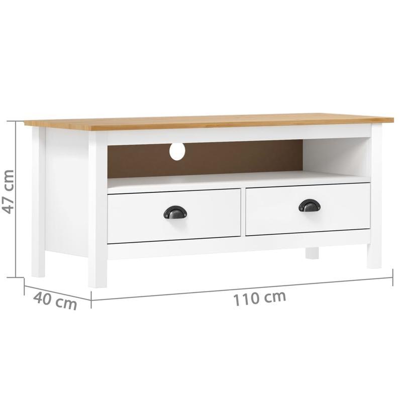 Tv-meubel – Tv-kast – TV Meubel – Dressoir – TV Dressoir – Wit – Massief Hout – Compact 69 cm Hoog – 3,2 Kubieke Voet Opbergruimte