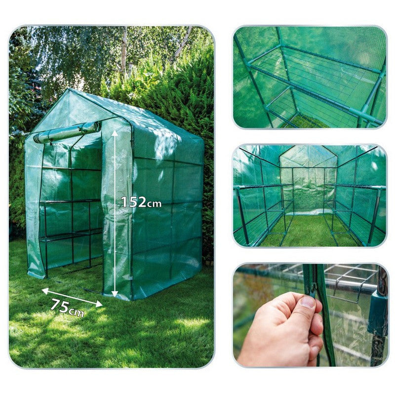 Greenhouse 143X143X195 CM, PE 135G Foil, Metal Construction - T N15-911
