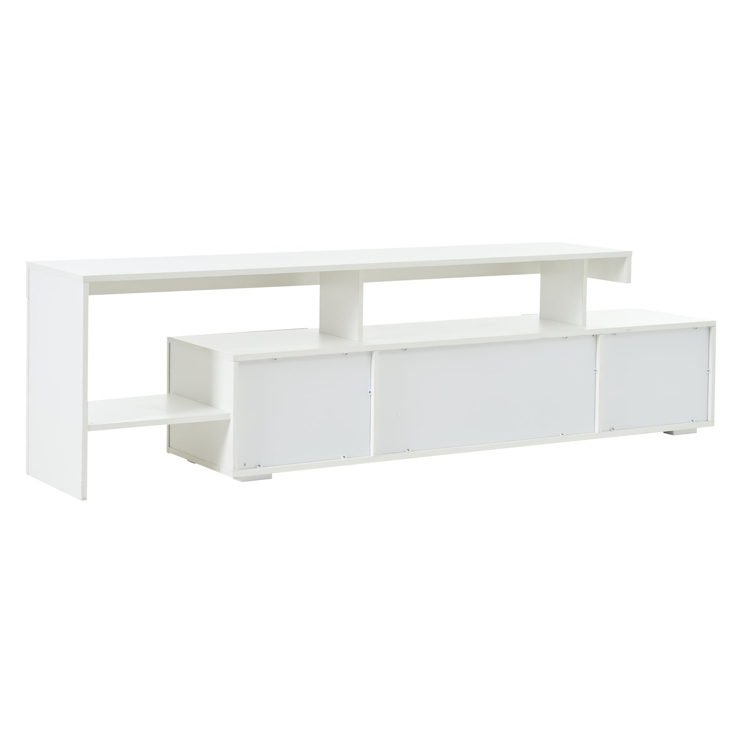 Modern wit tv-meubel – TV-kast – TV-meubel – Mediameubel – Tv-dressoir – 192 cm breed – Geschikt voor televisies tot 85 inch – Duurzaam bamboe – Eenvoudige montage