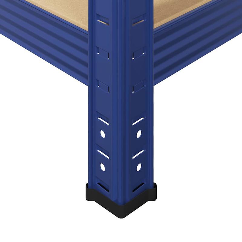 4-laagse Opbergkast – Opbergsysteem – Rek – Plankenkast – Stellingkast – Blauw – Stevig Staal & Engineered Hout – Compact Design