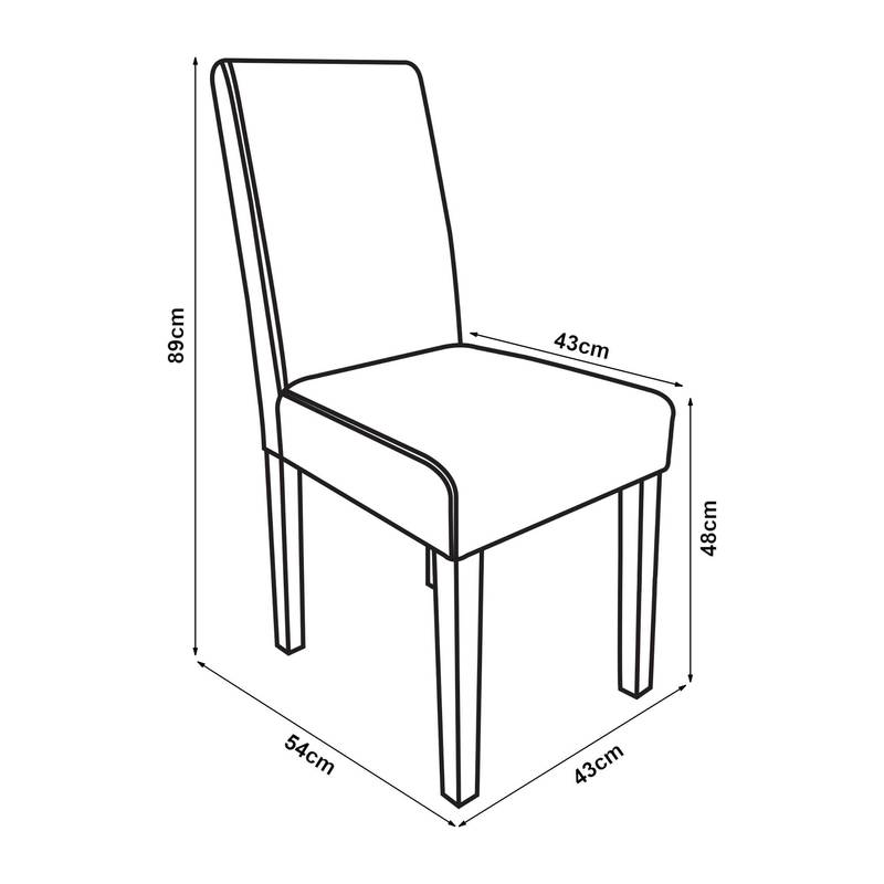 Eetkamerstoel – Stoel – Kuipstoel – Keukenstoel – Set Van 6 – Kunstleer Bekleding – Massief Houten Poten