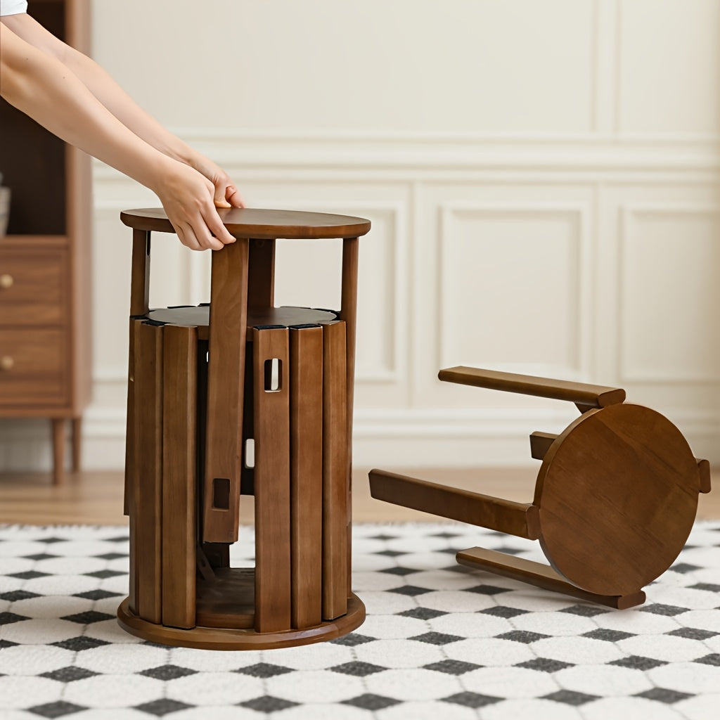 Moderne Kruk – Stapelbare Krukken – Barkruk – Eetkamerkruk – Keukenkruk – Eikenhout – Duurzaam & Compact – Gemakkelijk Schoon Te Maken – Walnoot