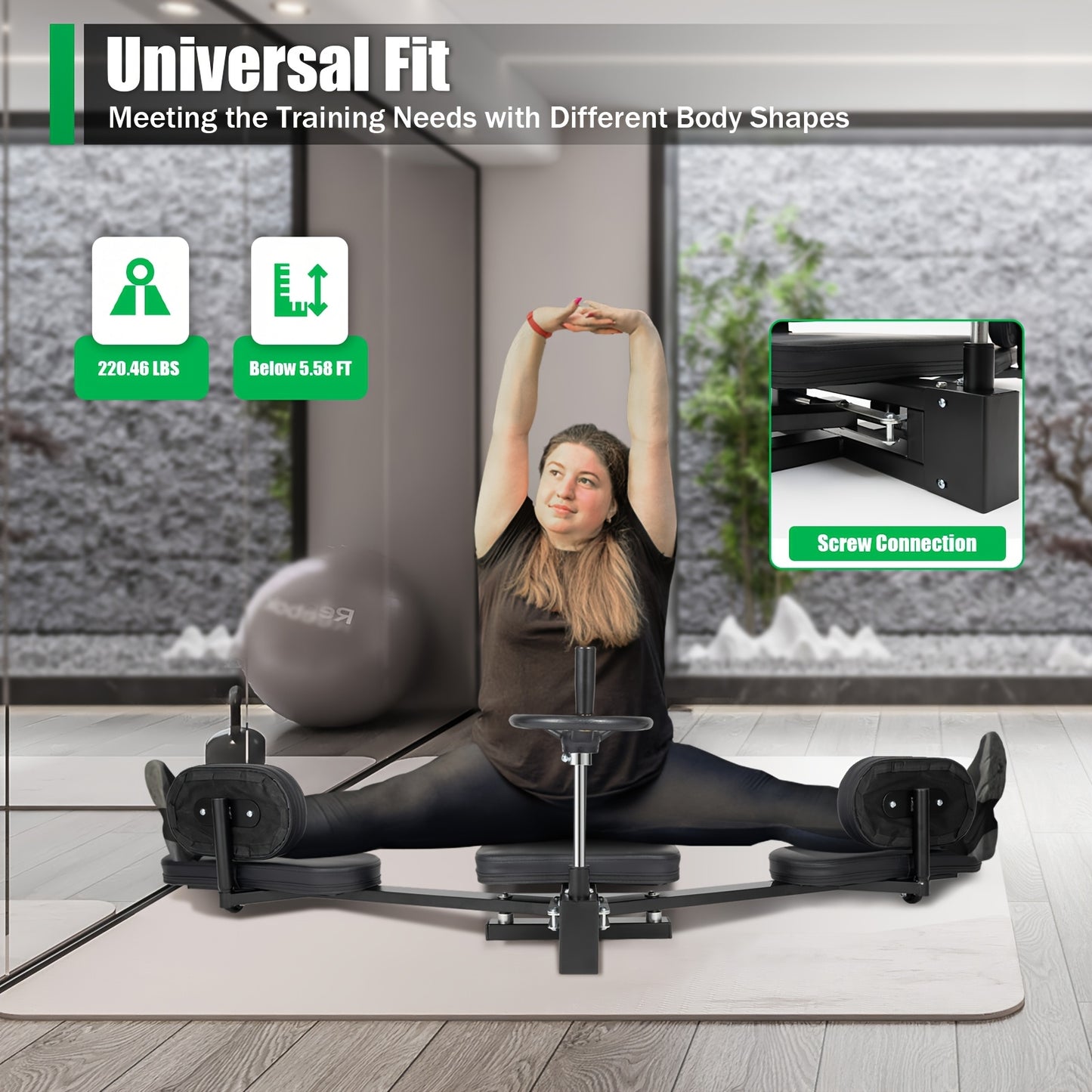 Beenstrekkingsmachine – Beenstretcher – Stretchapparaat – Flexibiliteitstrainer – Spagaattrainer – Verstelbaar Tot 180° – Robuust Stalen Frame Met Antislip