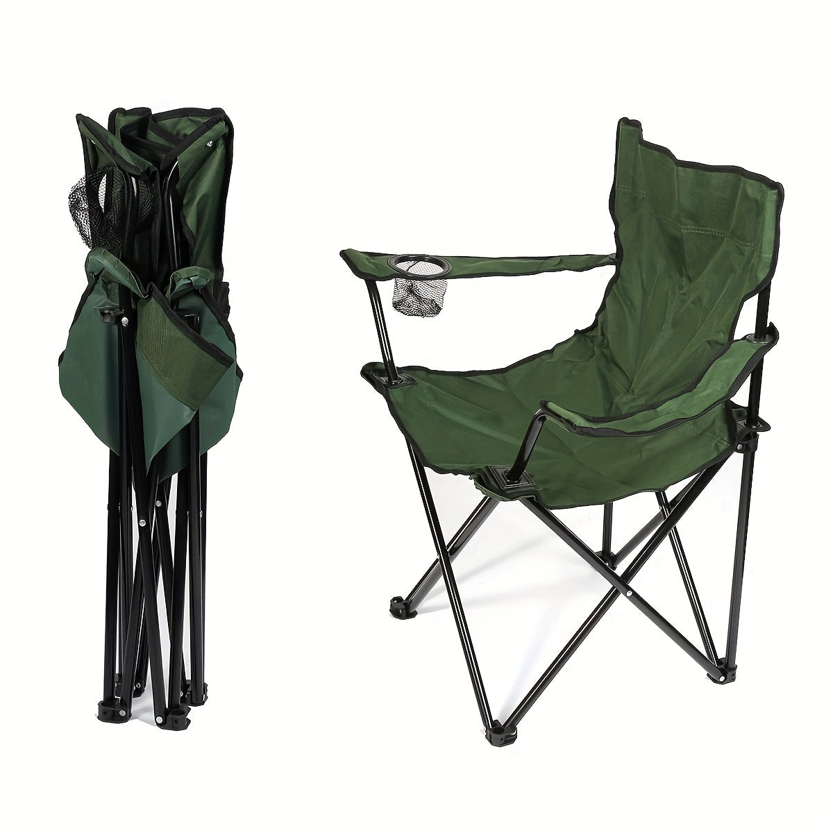Klapstoel – Vouwstoel – Opvouwbare Stoel – Eettafelstoel – Tuinstoel – Metalen Frame – Hoogwaardig Oxford-Stof – Draagvermogen 150 kg - Groen