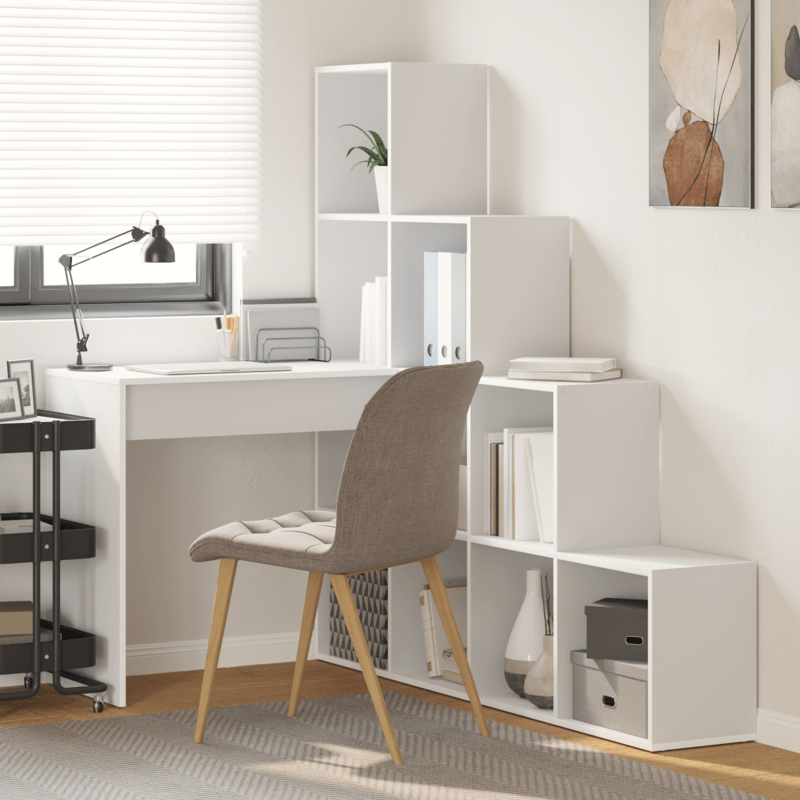 Bureau – Schrijftafel – Computertafel – Werkplek – Bureautafel – Strak Wit – Ruime Werkruimte – Zonder Elektriciteit