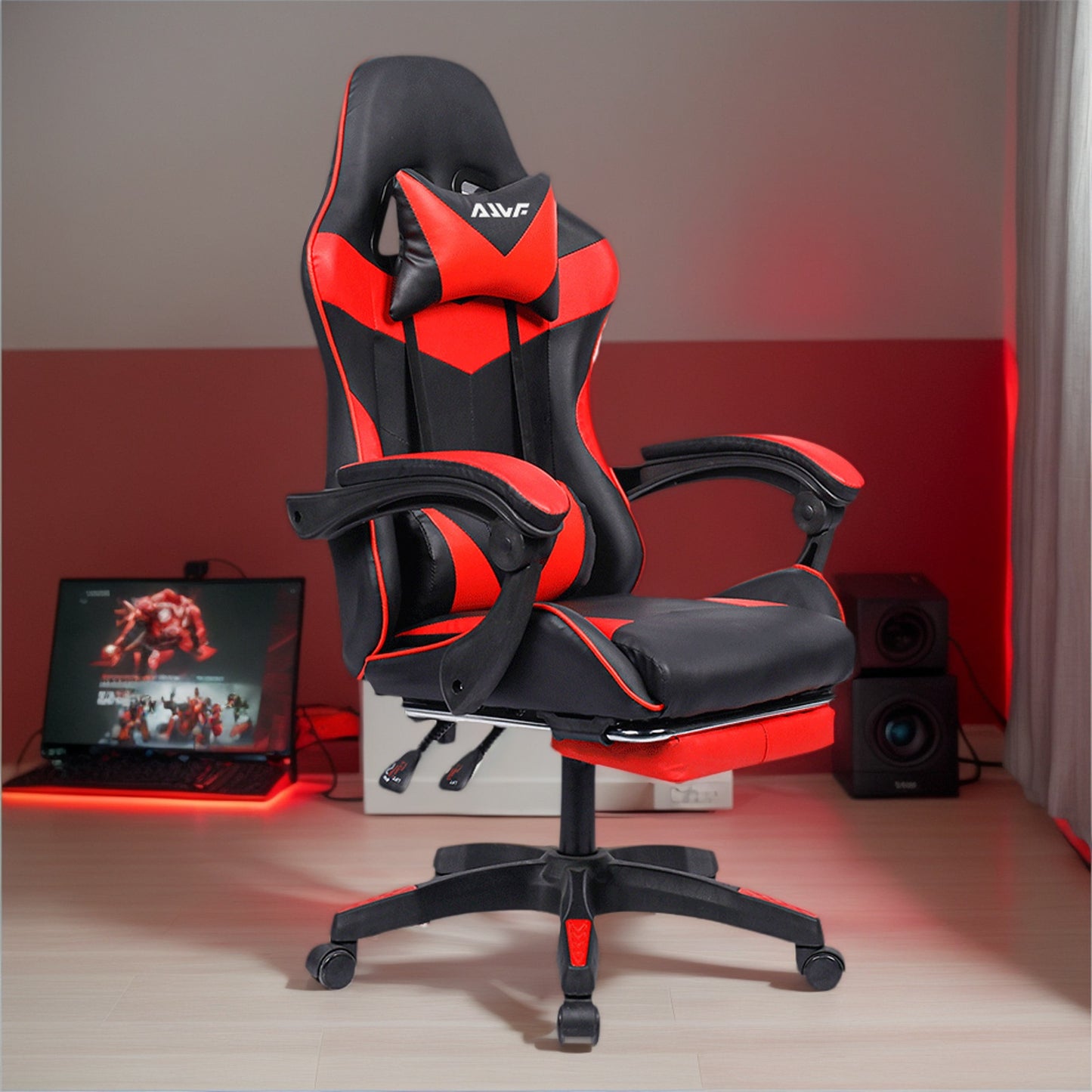 Office Chair, Gaming Chair, Gaming Chair, Ergonomic Gamer Chair with Footrest, Headrest,Lumbar Cushion, Padded Gaming Chair, Swivel Chair