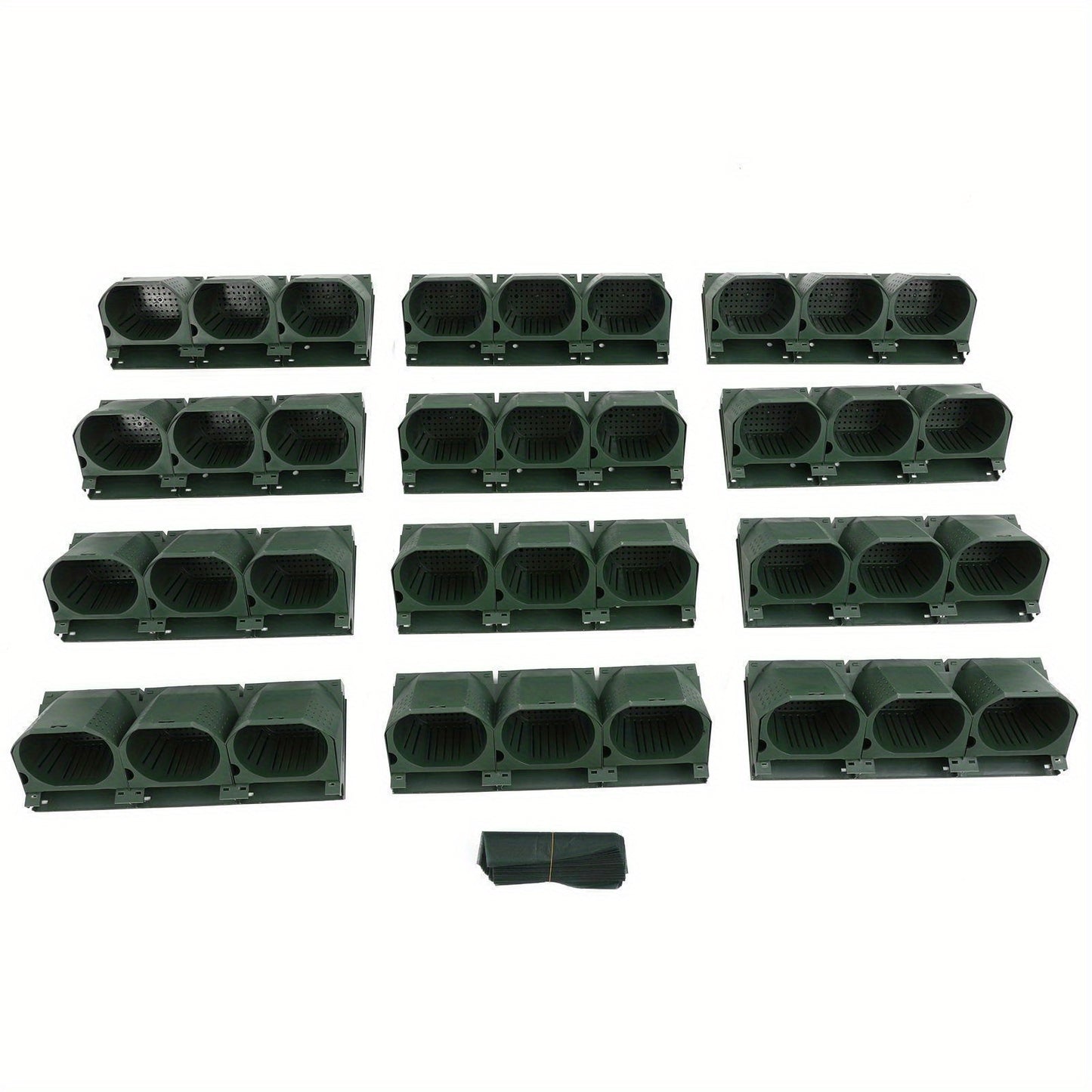 36-Pot Wall-Mounted Planter with 36 Individual Pots - Heavy-Duty PP Plastic /Outdoor Vertical System Suitable for Balcony,, - Contemporary Modern Plant Holder