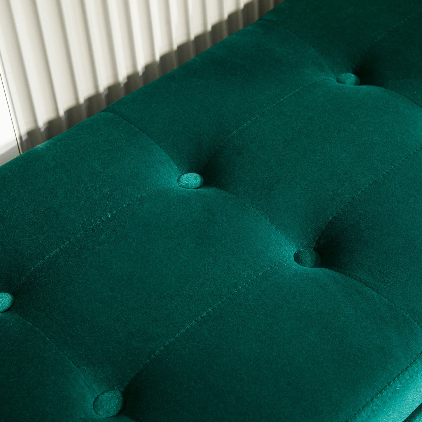 Sofa Bench – Schoenenbank – Opbergbank – Halbank – Zitbank – Met Opbergruimte – Fluweelachtig Polyester – Stevige Rubberhouten Poten – 107 x 42 x 65 cm – Diepgroen
