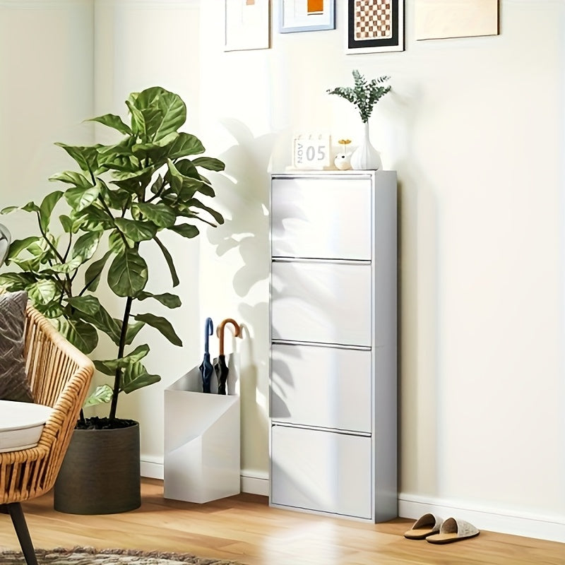 Shoe Rack, Shoe Cabinet with 3 Shelves, Shoe Rack for The Entrance Area, Cupboard, Narrow Shoe Cabinet, Bamboo Shoe Bench, Narrow Shoe Rack, Multi-purpose Cabinet, 139 X 55 X 15cm Ideal for Shoes, Hallway, Bathroom, Living Ro