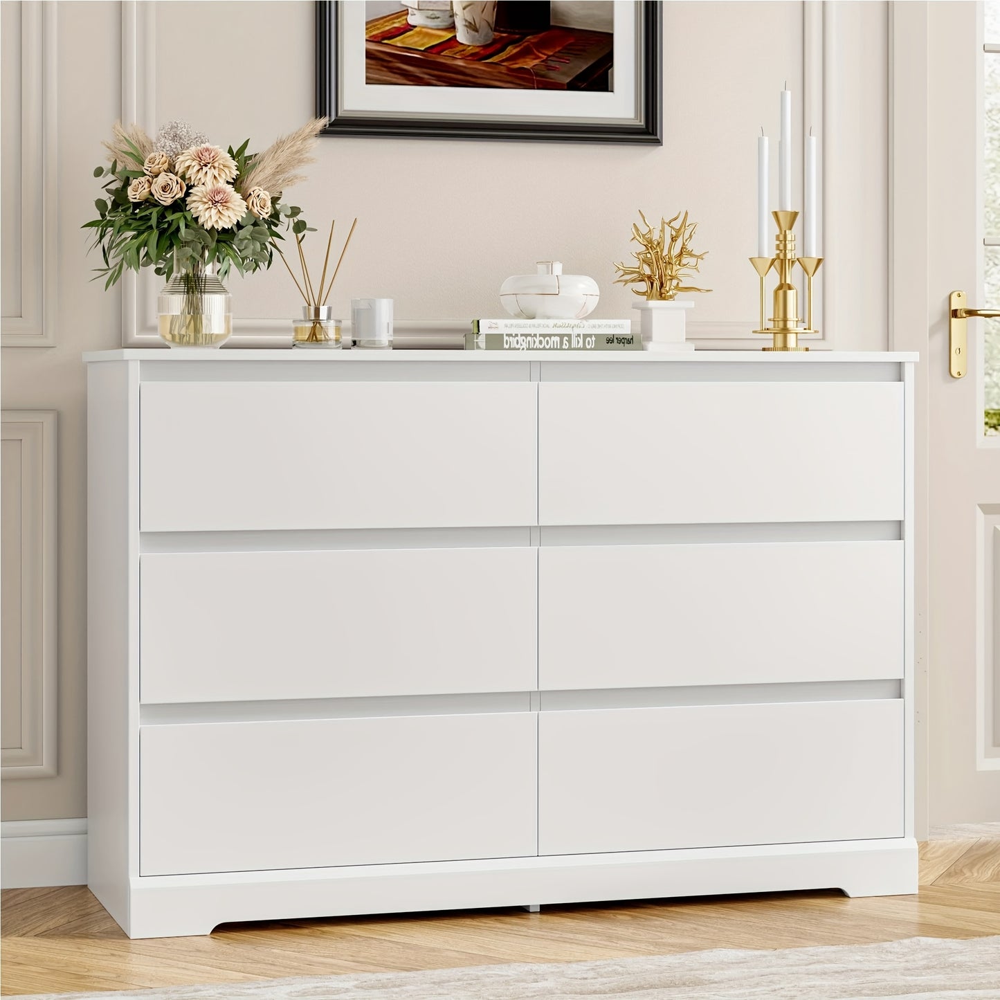 Ladeblok – Ladekast – Kast – Dressoir – Opbergkast – 6 Ruime Lades – Hoogwaardig MDF & Houten Ladepanelen – 120x40x82 cm – Anti-Omvalbeveiliging