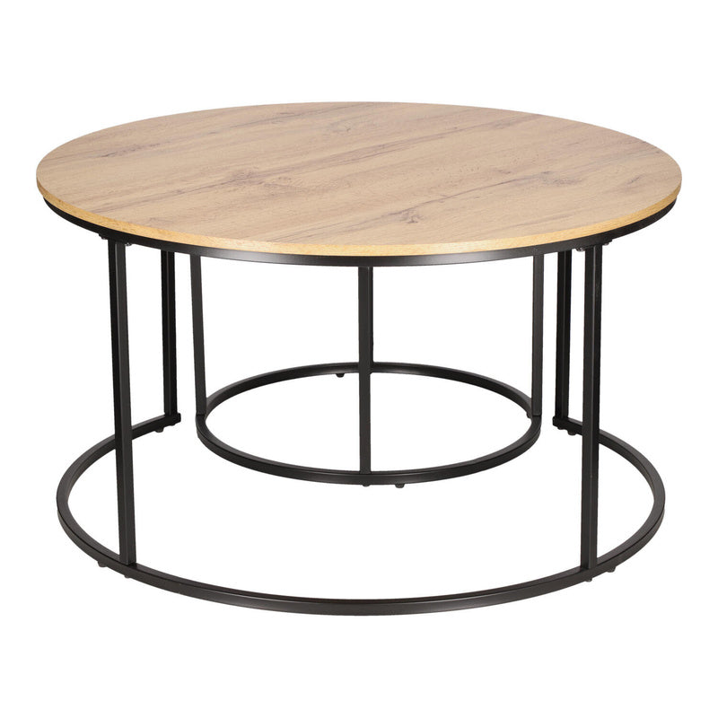 Set of 2 Ruth Natural/BlackAnd METAL TABLES