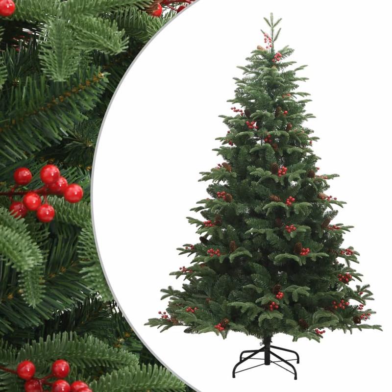 Kerstboom – Kunstkerstboom – Kunstboom – Dennenboom – Nepkerstboom – 210 cm Hoog – Inklapbaar Met Metalen Standaard