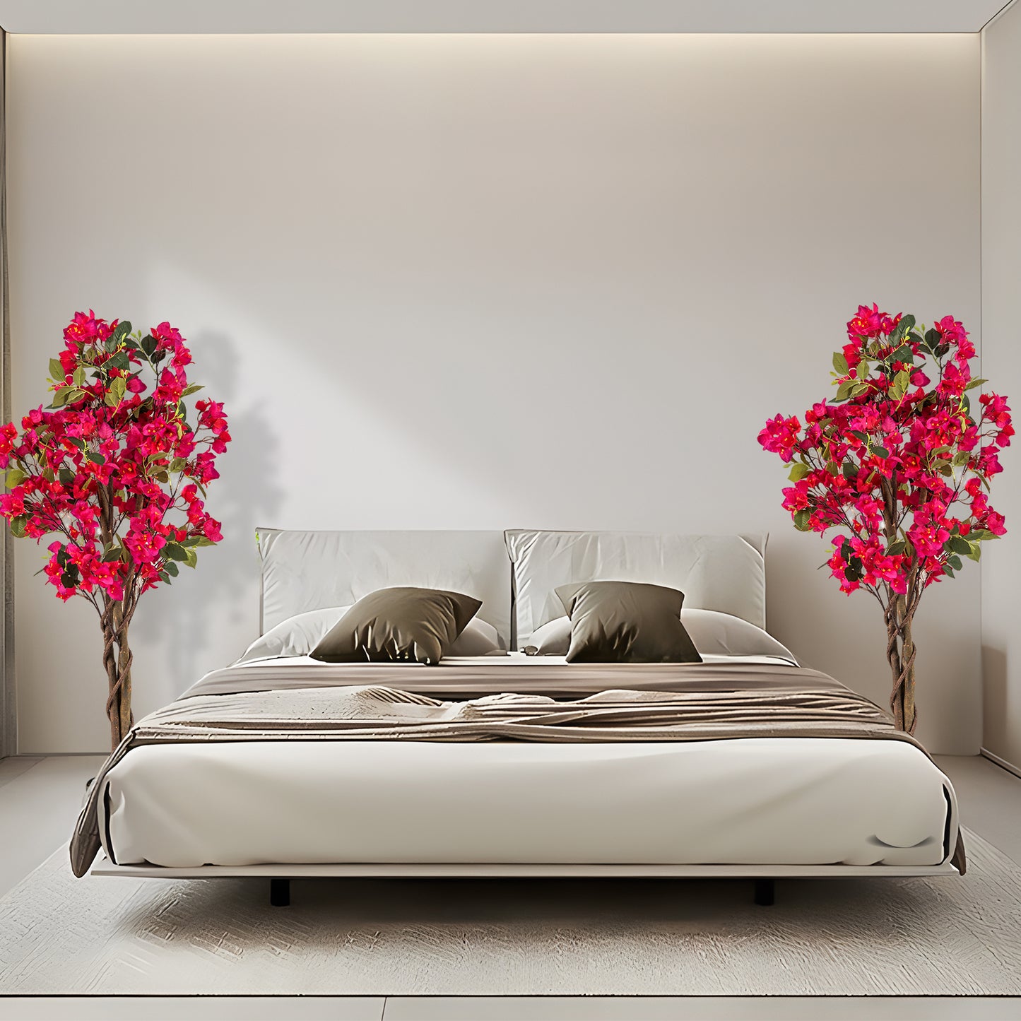 Kunststof Bougainvillea Boom – Kunstplant – Nepplant – Bloemenplant – Potted Plant – 120 cm Hoog – Realistisch Bloeiende Bloemen – Stabiele Pot