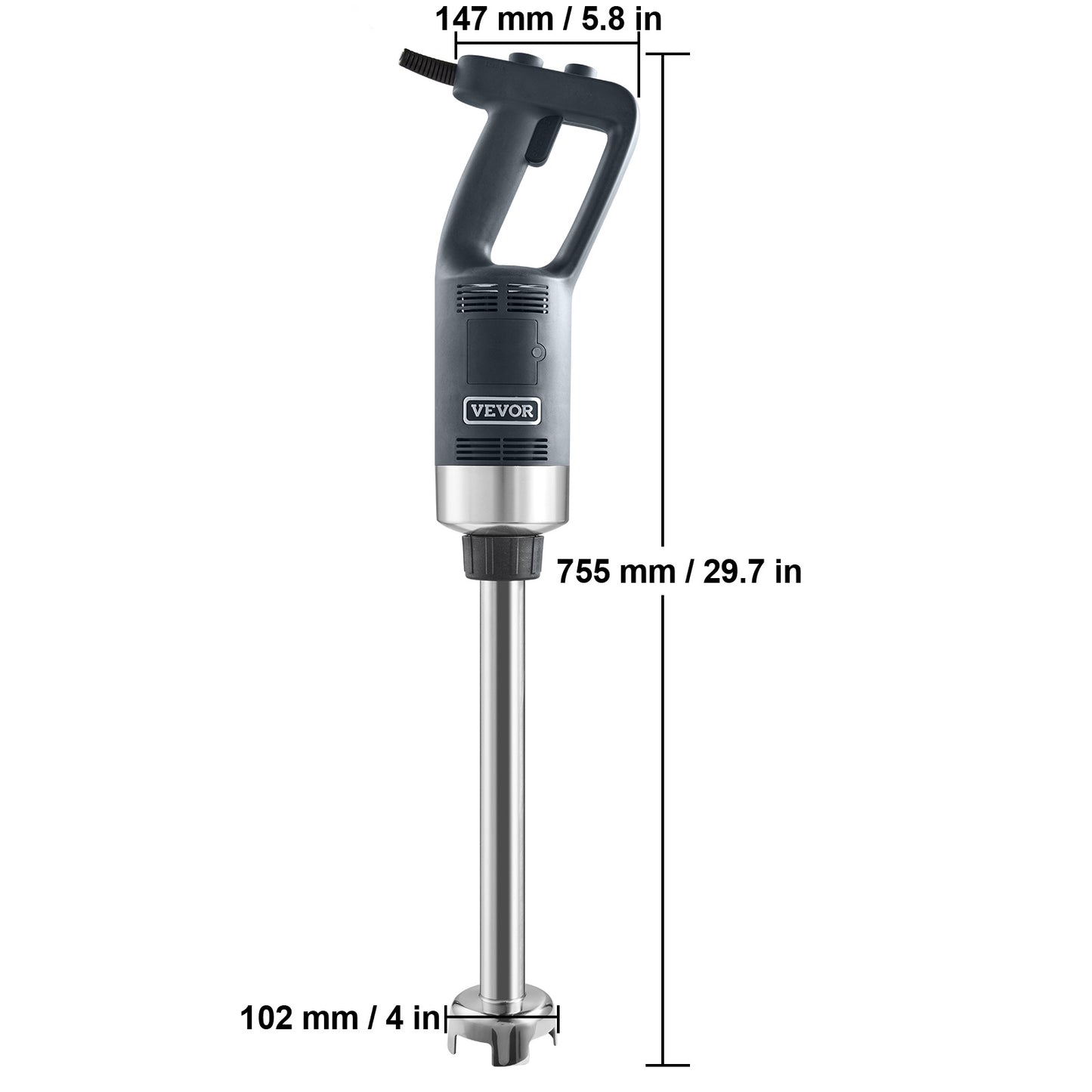 Staafmixer – Handmixer – Blender – Keukenmixer – Staafmixer RVS – 750W Vermogen – Variabele Snelheid