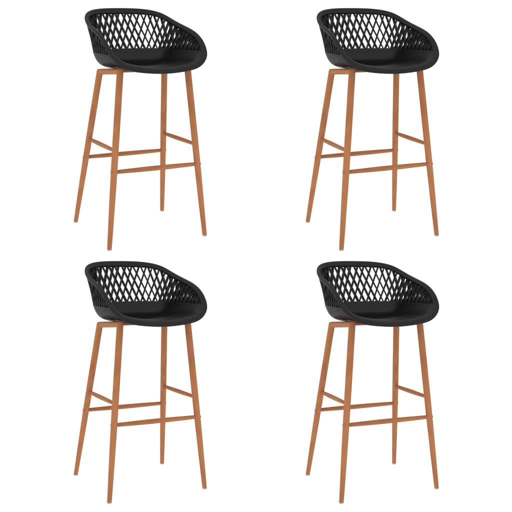 Barset – Barsets – Tuinbarset – Bistroset – 4-Zits – MDF Tafelblad – Metalen Frame Met Hout-Look