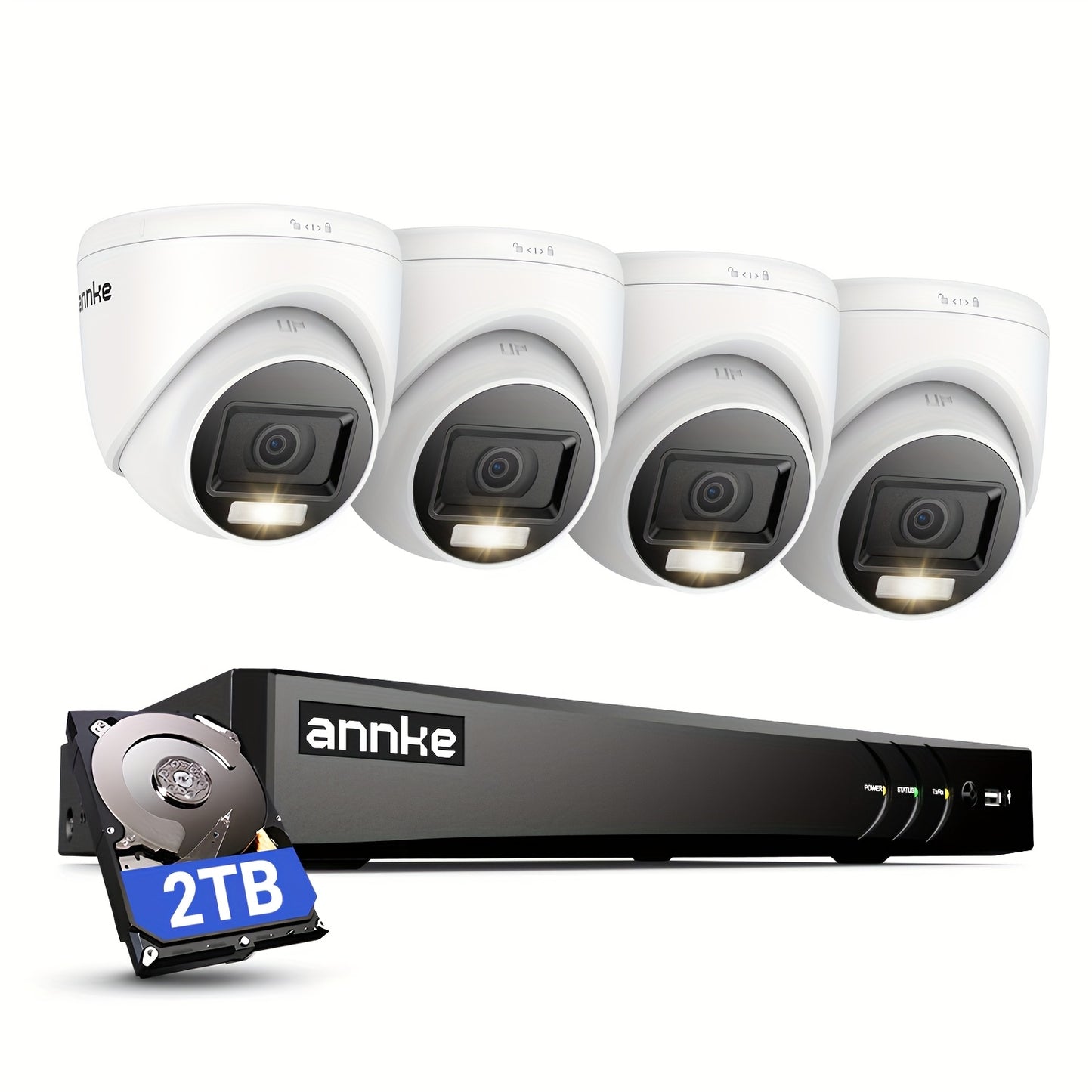 Beveiligingssysteem – CCTV Camera Set – Surveillance Cameras – Beveiligingscamera Systeem – Beveiligingscamera Kit – 2TB HDD Opslag – AI Detectie & Nachtzicht tot 20 meter