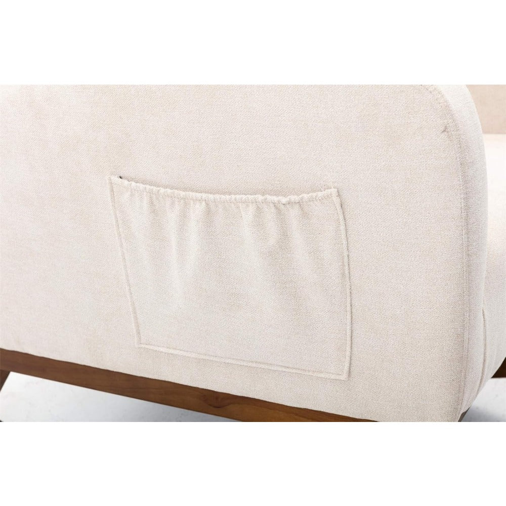 Schommelstoel – Relaxstoel – Fauteuil – Voedingsstoel – Loungestoel – Massief Houten Frame – Comfortabele Sponsstof Bekleding
