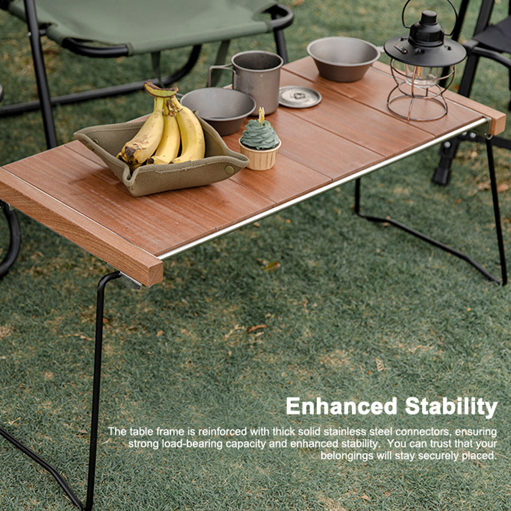 Campingtafel – Inklapbare Tafel – Outdoor Tafel – Picknicktafel – Vouwtafel – Modulair Ontwerp – Houten Tafelblad