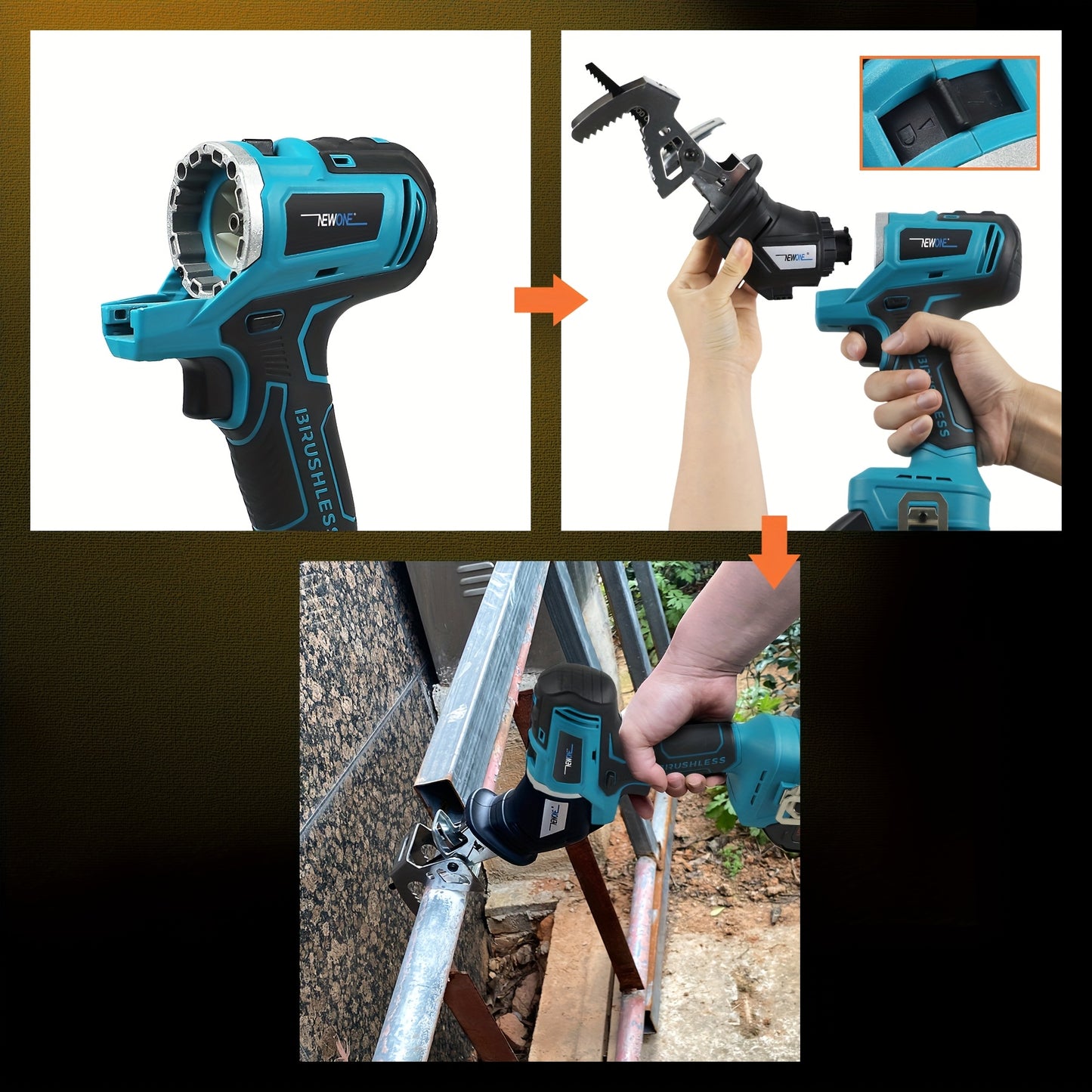 Multitool – Multifunctioneel Gereedschap – Elektrisch Zakmes – Accu Multitool – Boorhamer – Brushless Motor – 9-in-1 Set Met LED Verlichting