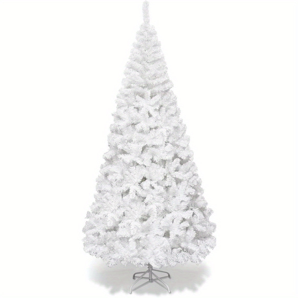 Witte Kunstkerstboom – Kunstkerstboom – Nepkerstboom – Kunstboom – Winterboom – 240 cm Hoog – Weerbestendig PVC Metalen Standaard