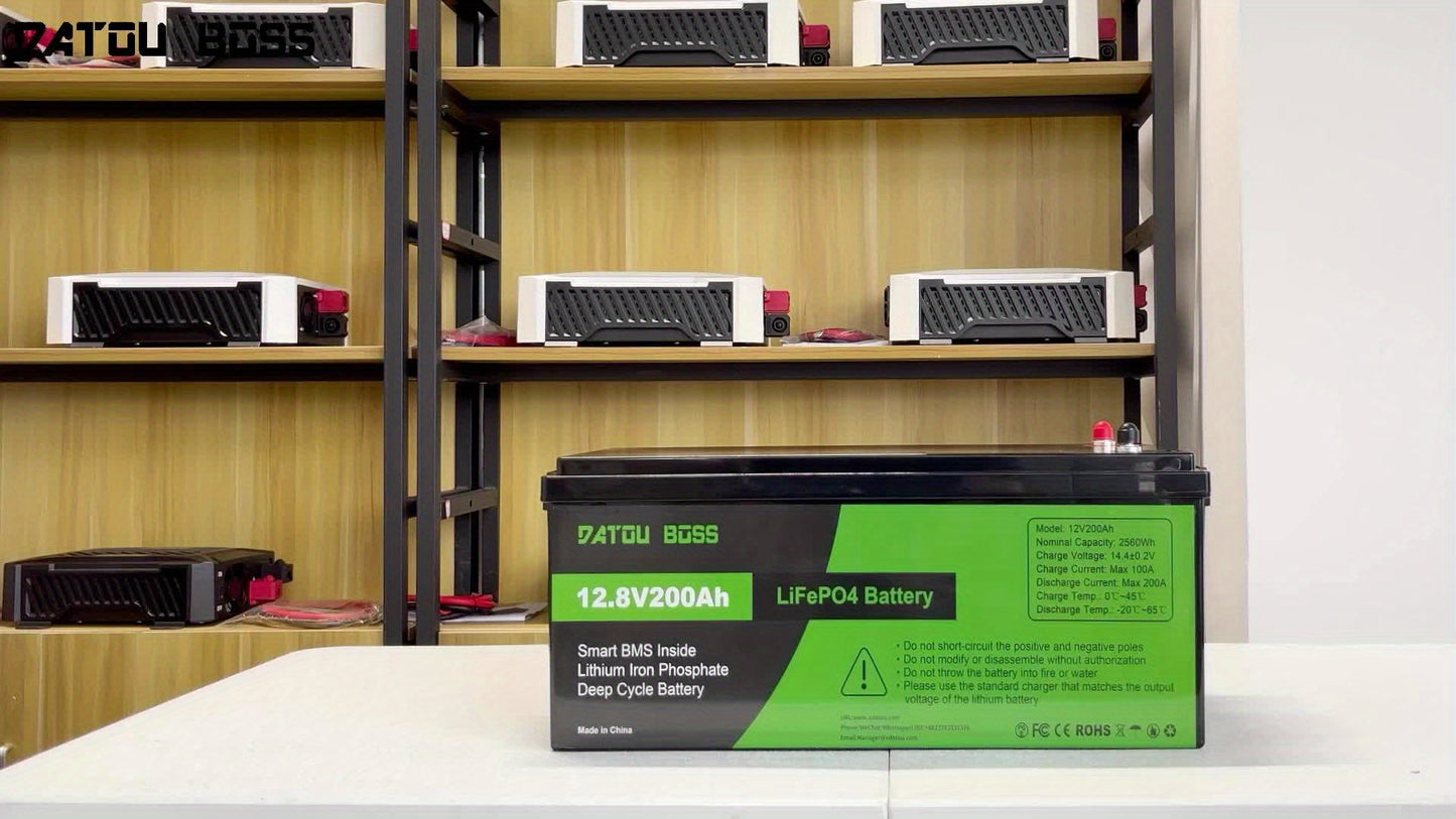 LiFePO4 Accu – Lithium Batterij – Deep Cycle Accu – Solar Accu – RV Batterij – 12,8V 200Ah – 200A BMS Bescherming – Tot 15000 Cyclus Levensduur