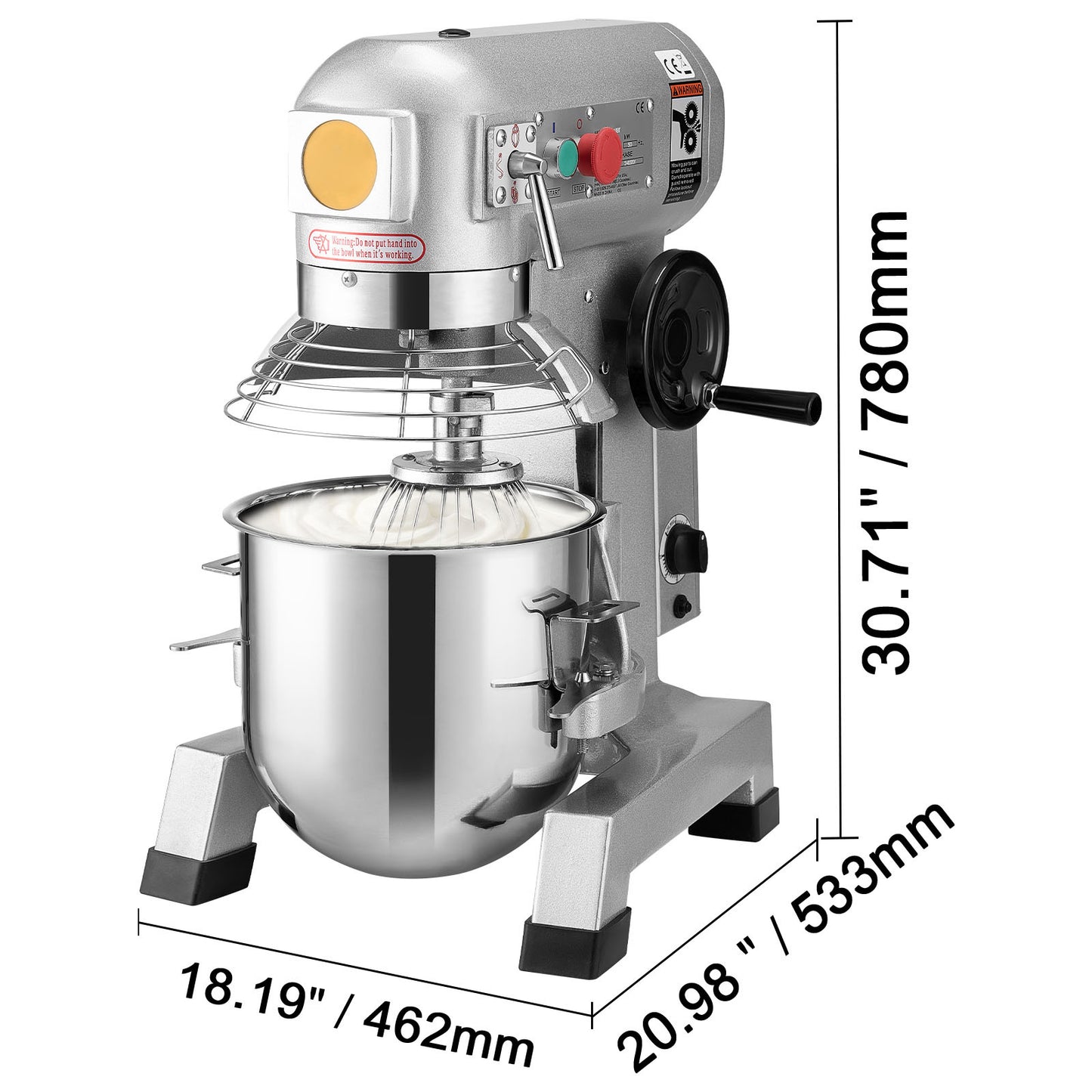 Professionele Keukenmixer – Krachtige Mixer – Keukenrobot - Deegkneder – Slagroomklopper – Mengmachine – 1100W Motor – 18,7L Mengkom