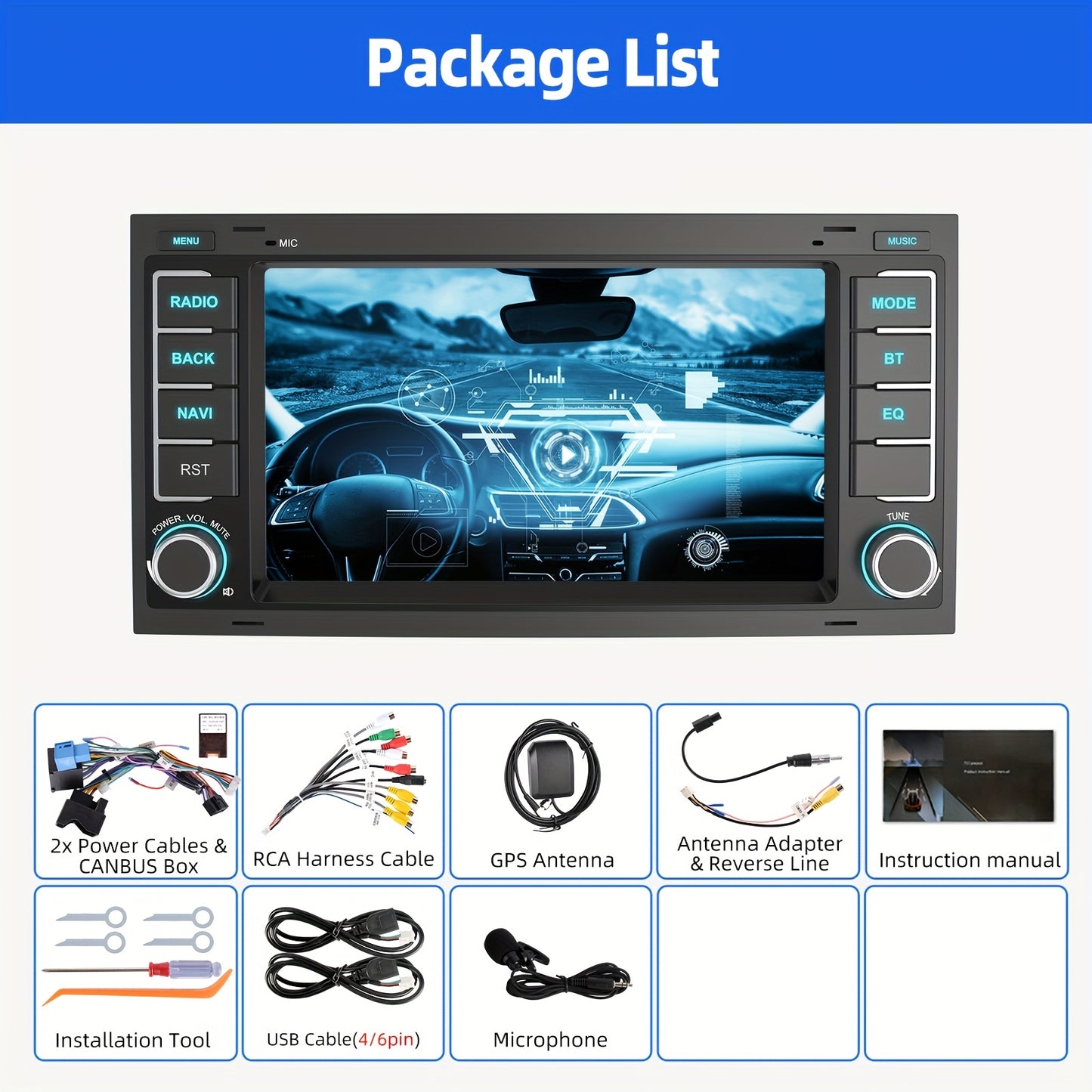 Autoradio – Multimedia Speler – Car Stereo – Auto Radio – Auto Multimedia – 7 Inch HD Touchscreen – Android 14 Systeem & Draadloze CarPlay