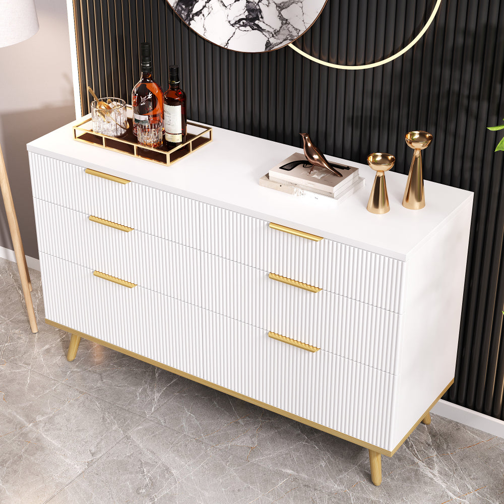 Modern 6-Drawer -Standing Cabinet/Sideboard - Lightweight Sturdy Frame Suitable for, Bedroom & Hallway - Elegant Storage Unit with Spacious Drawers, Modern Furniture (Assembly Required)