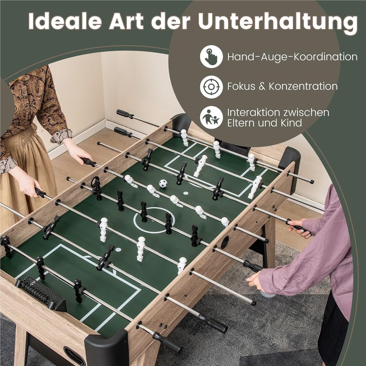 Voetbaltafel – Tafelvoetbalspel – Kickertafel – Speltafel – Biljarttafel – 2 Balls en 26 Kickers – Verstelbare Poten