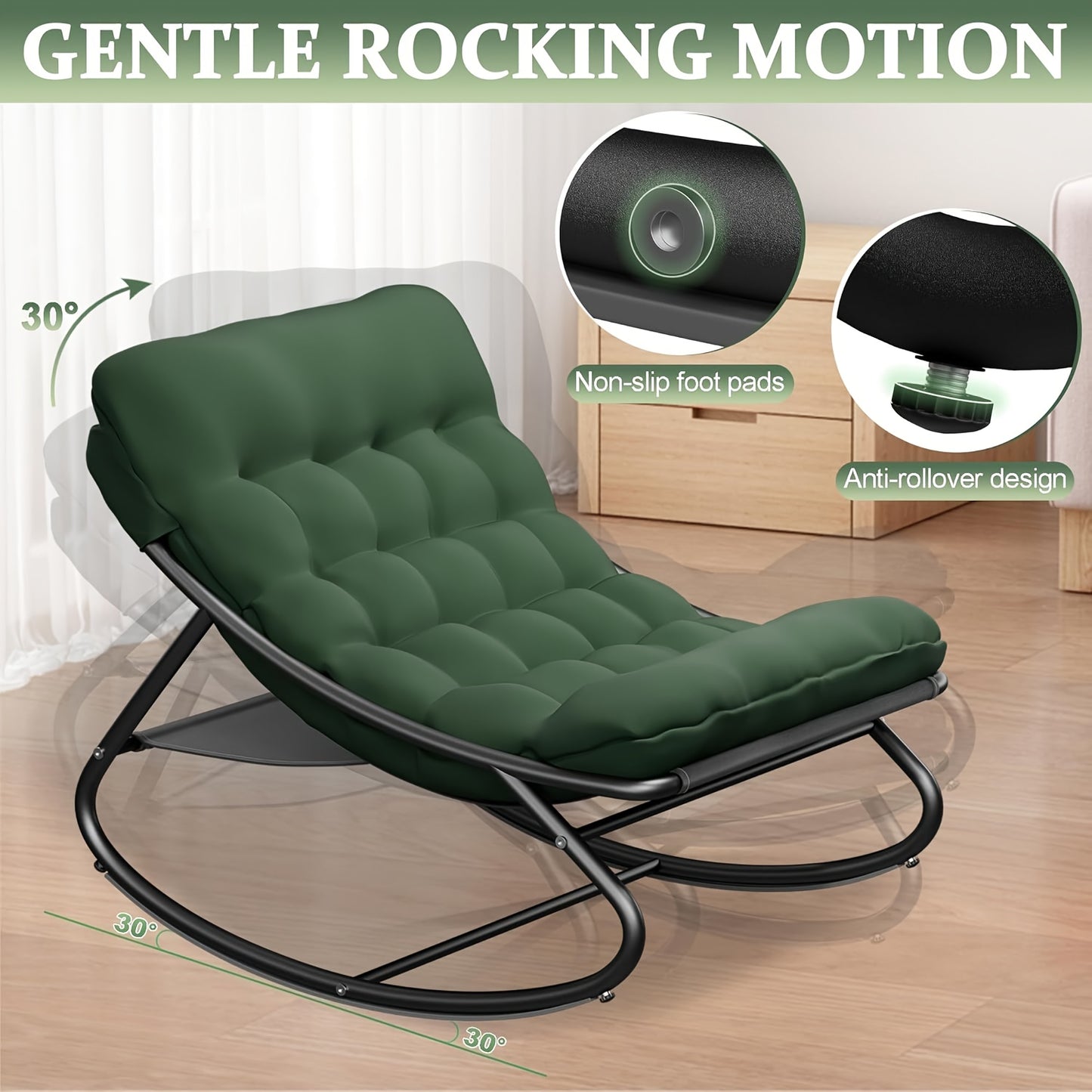 Schommelstoel – Schommelstoel Tuin – Relaxstoel – Fauteuil – Loungestoel – 150 kg Draagkracht – Weerbestendig Vlechtwerk Met Stalen Frame