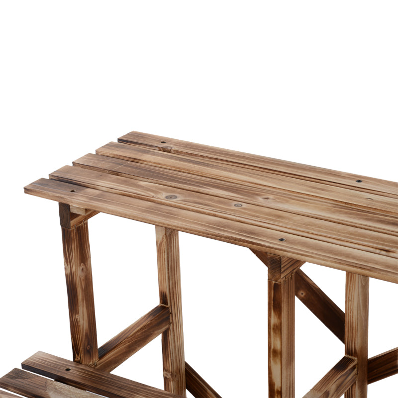 Plantenrek – Plantenstandaard – Plantentrap – Bloemenrek – Plantentafel – Vurenhout – 3 Niveaus – 80 x 80 x 78 cm