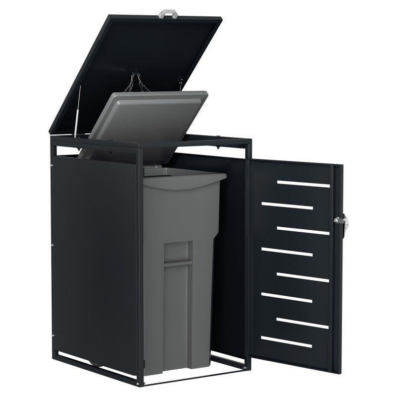 Afvalcontainer – Afvalbak – Vuilnisbak – Afvalopslag – Afvalkluis – Metalen Afvalbak Buiten – Afsluitbare Deuren – Weerbestendig 65x80x115 cm