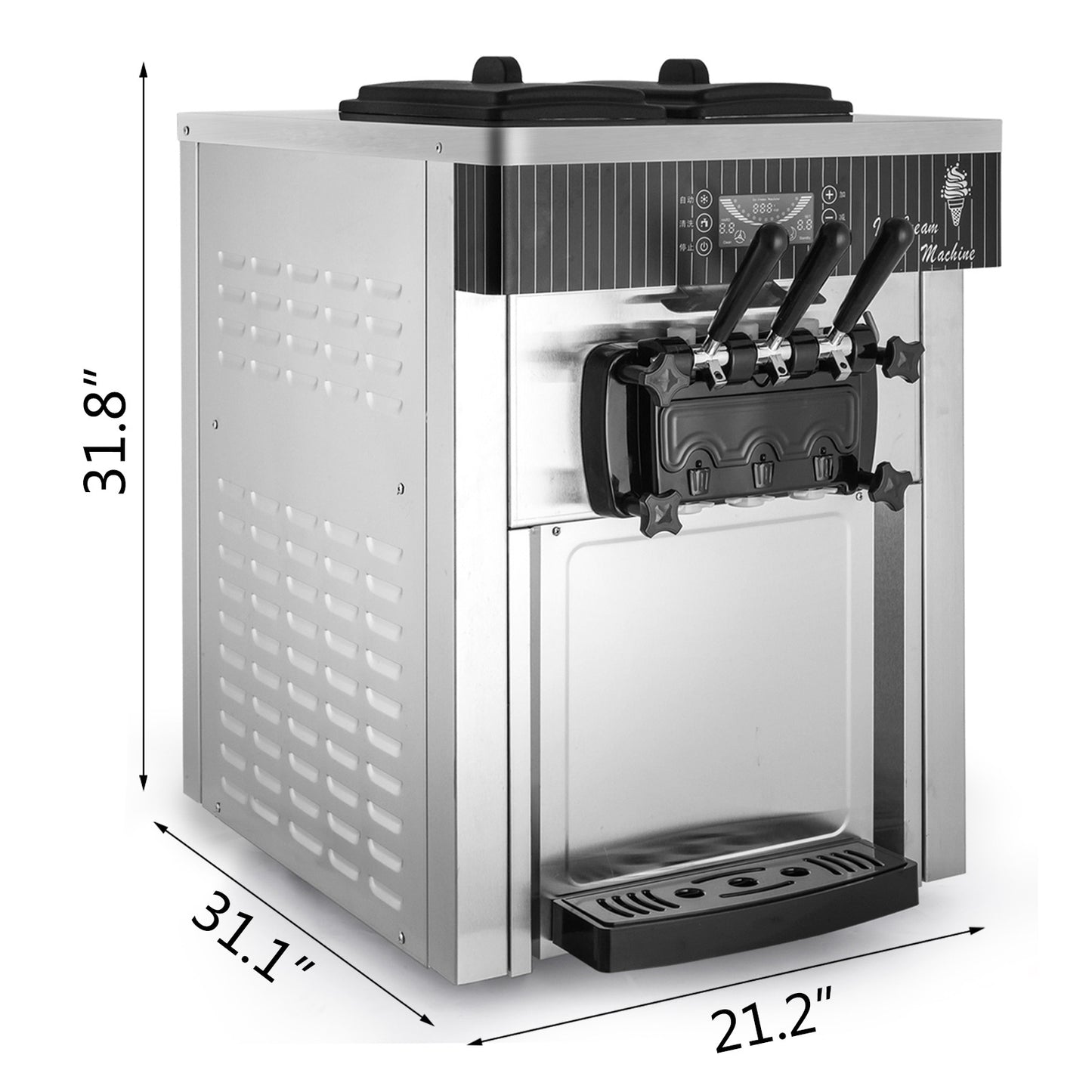 Softijsmachine – Zachte IJsjes Machine – IJsbereider – IJsdispenser – 6 Liter Capaciteit – 2200W Compressor