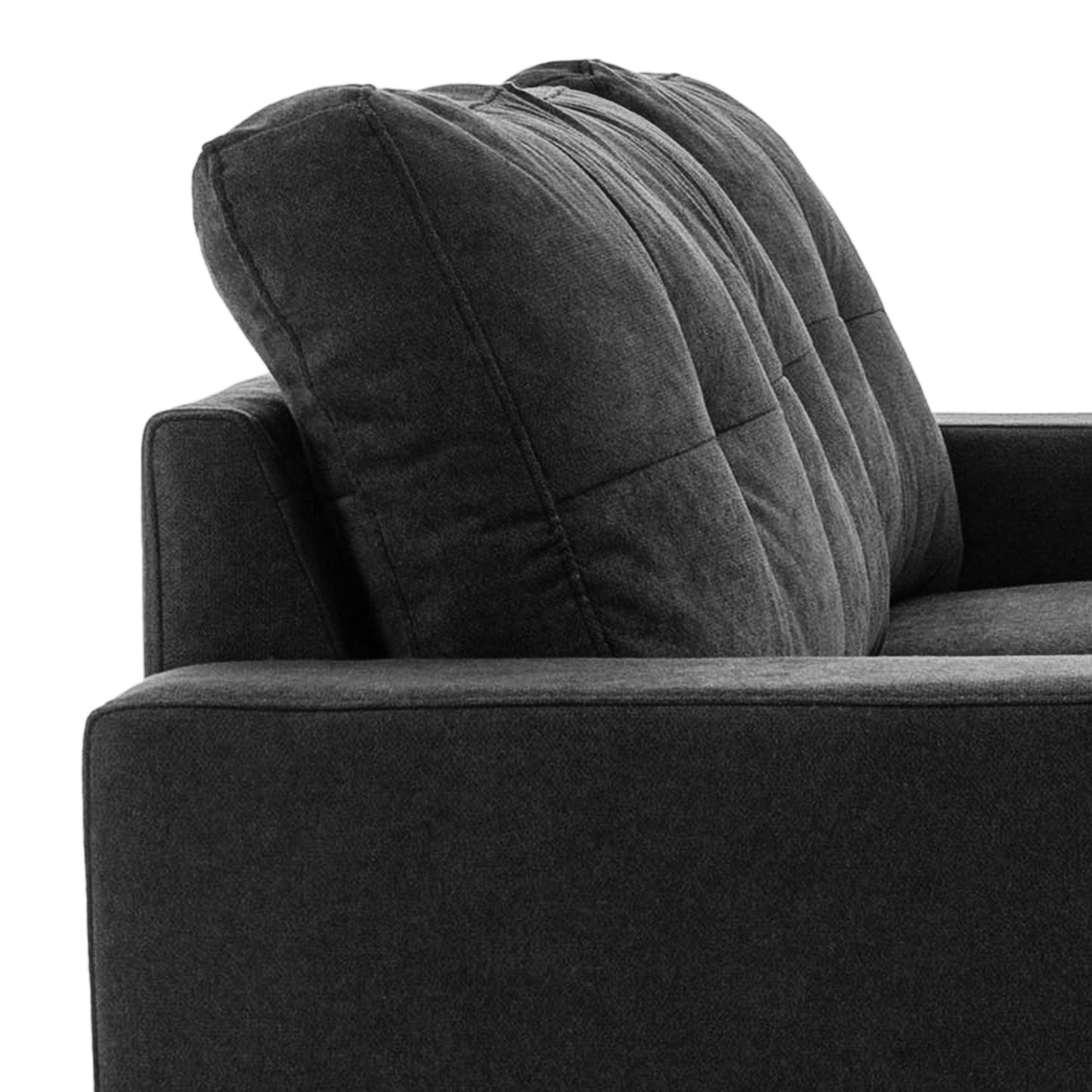 Hoekbank – 3-Zitsbank – Sofa – Loungebank – Chaise Longue – Zwart – Button Tufting – Compacte Afmetingen 193x136x85 CM